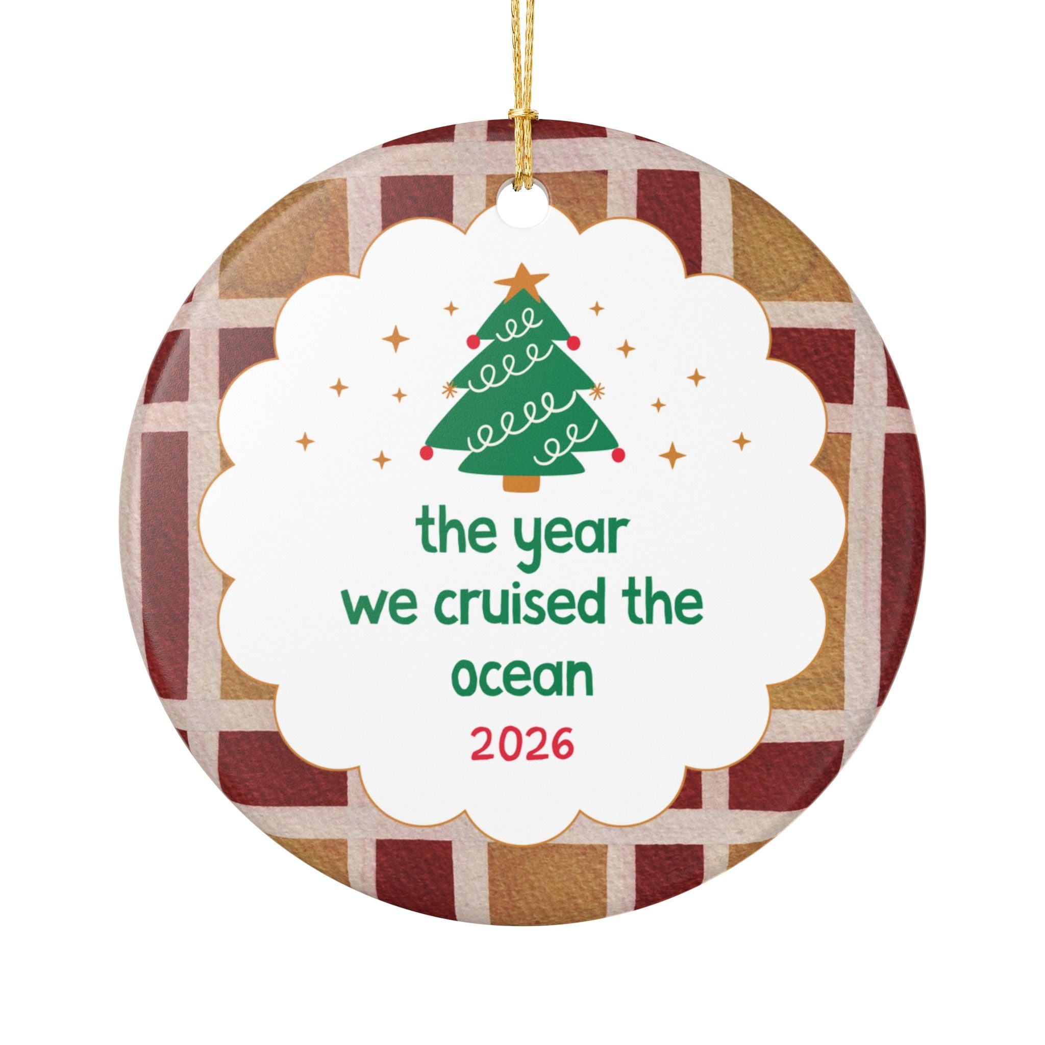 2026: The Year We Cruise The Ocean Nostalgic Christmas Ornament for Friend Group Who Went on Cruise, Silly Cruise Lover Retro Xmas Gift