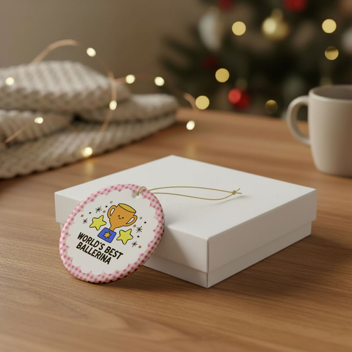 World's Best Ballerina: Funny Nostalgic Christmas Ornament for Friend or Daughter Who Loves Ballet, Cute Ballet Teacher Gift