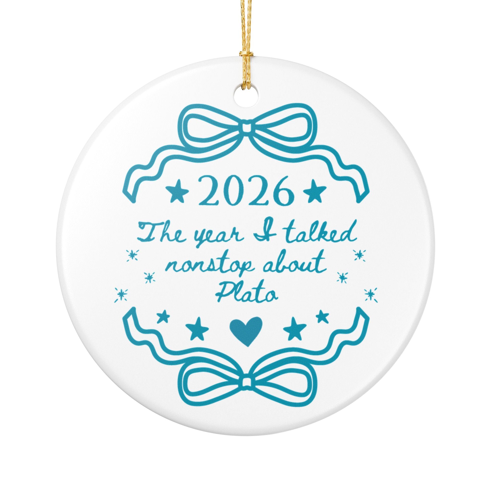 2026: The Year I Read Nonstop About Plato Christmas Ornament | Ancient Greek History Lover Gift, Athenian History and Philosophy Gift