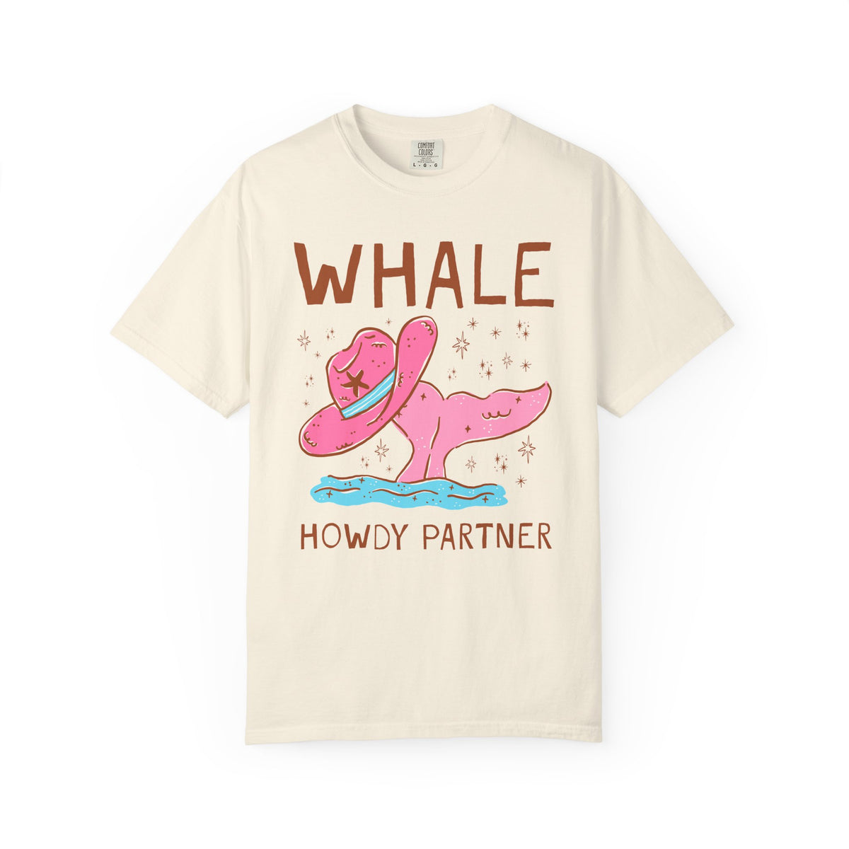 Whale Howdy Partner Tee Shirt: Funny Cowboy Whale Lover T-Shirt for Marine Biologist or Friend Studying Whales, Silly Animal Lover Tee