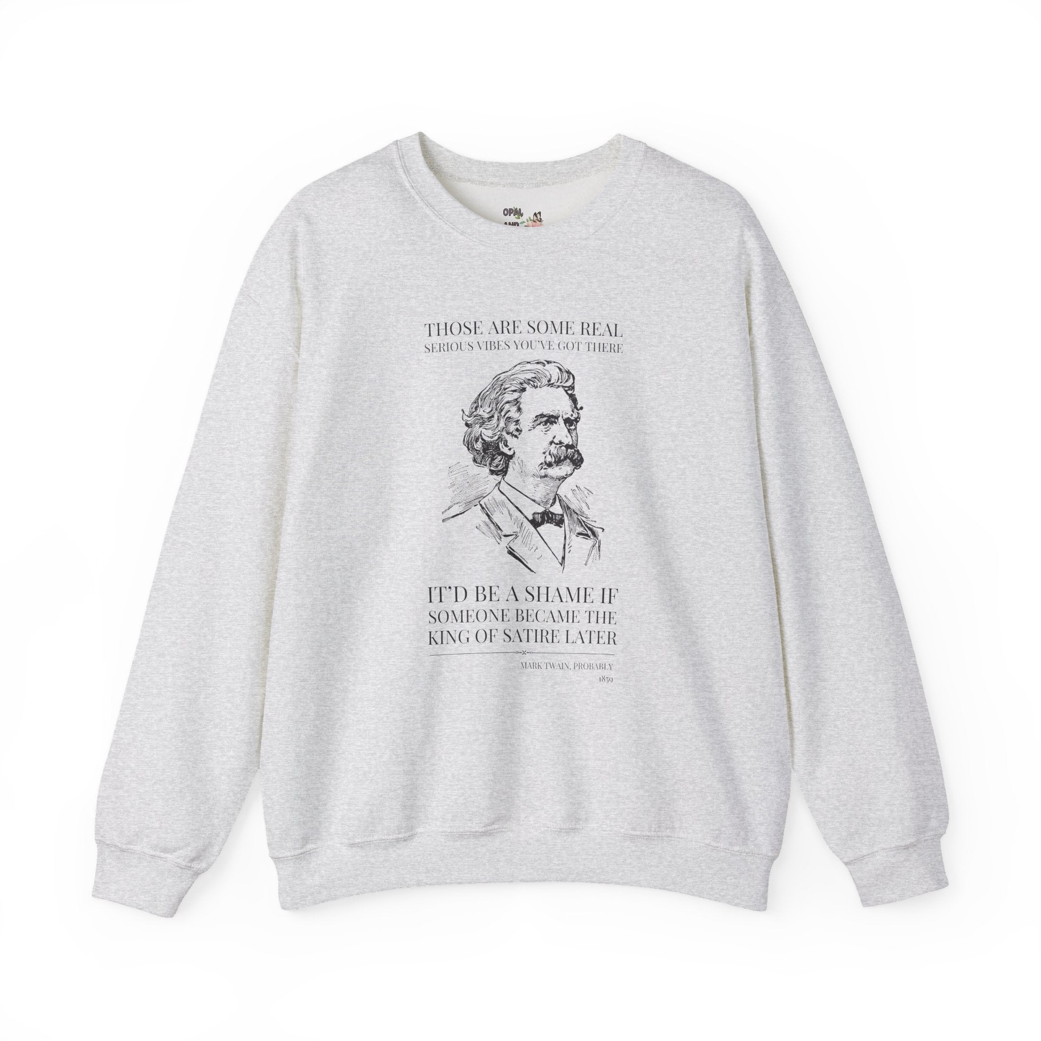 Mark Twain American History Sweatshirt, Book Lover, Classic Literature Crewneck for Librarian, Funny Bookish Gift with Samuel Clemens, 19th Century