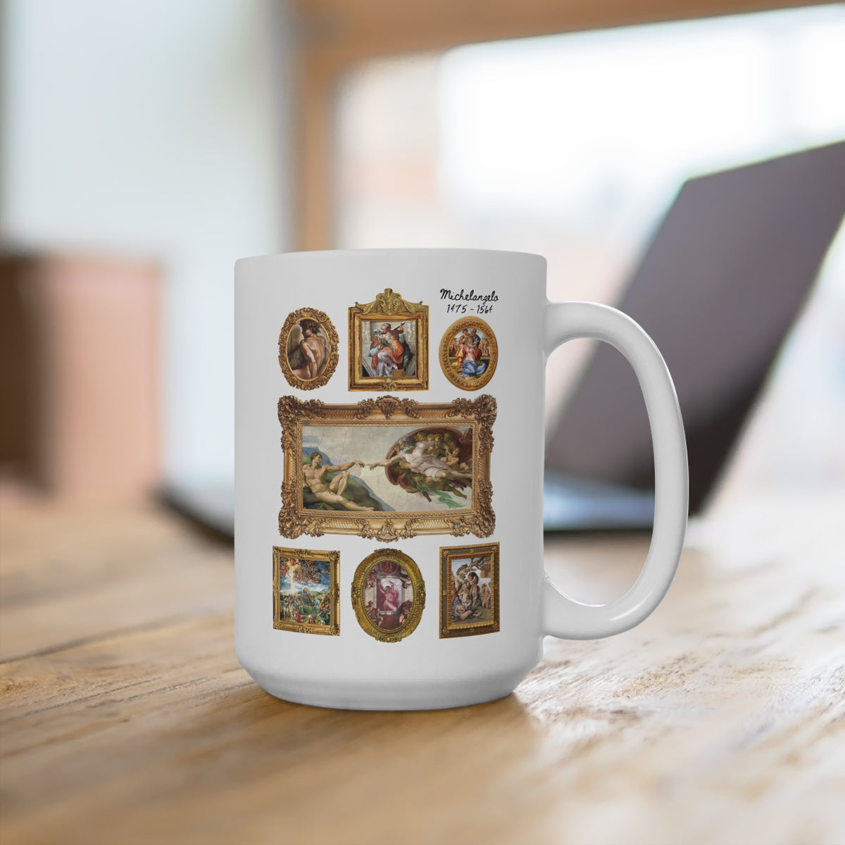Michelangelo Art History Coffee Mug for Humanities Major Who Loves High Renaissance Art or the Sistine Chapel, 16th Century Roman History