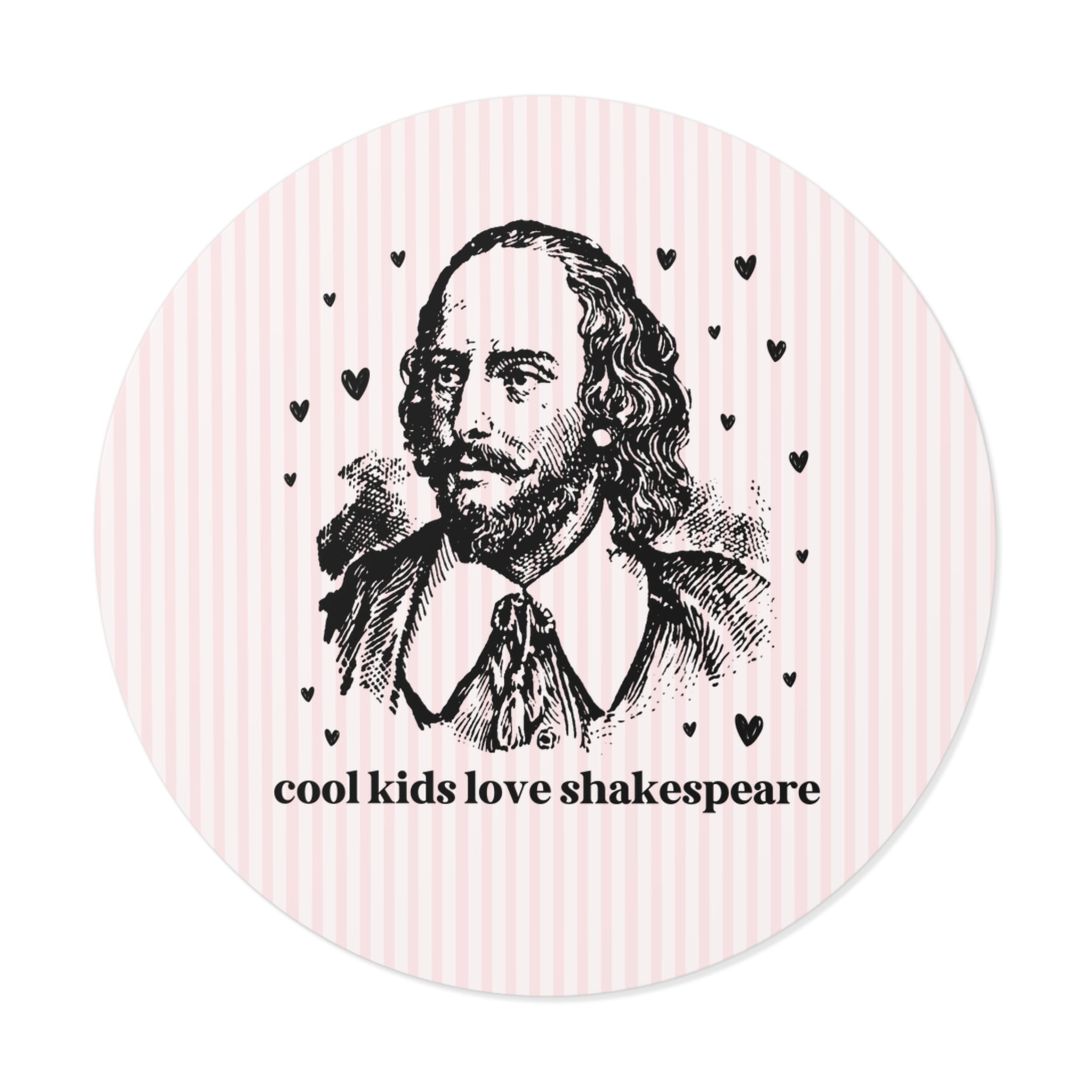 William Shakespeare Book Lover Sticker for English Major or Reader Who Loves Classic Literature, 16th Century, Cute Bookish Librarian Gift