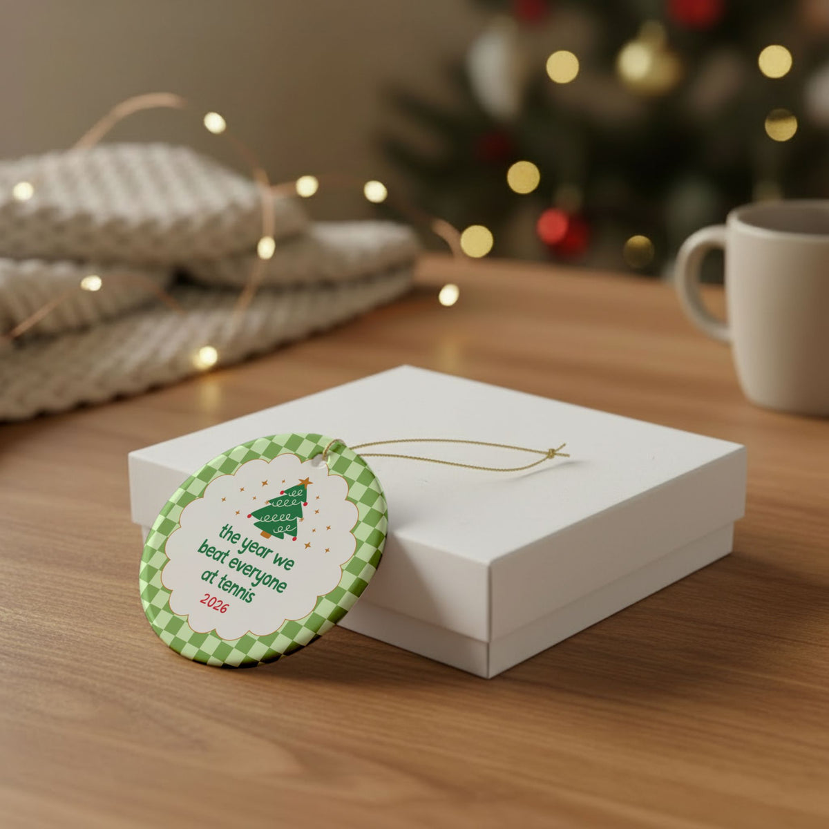2026: The Year We Beat Everyone at Tennis Christmas Ornament for High School Tennis Team or Tennis Partner, Funny Tennis Player Xmas Ornament