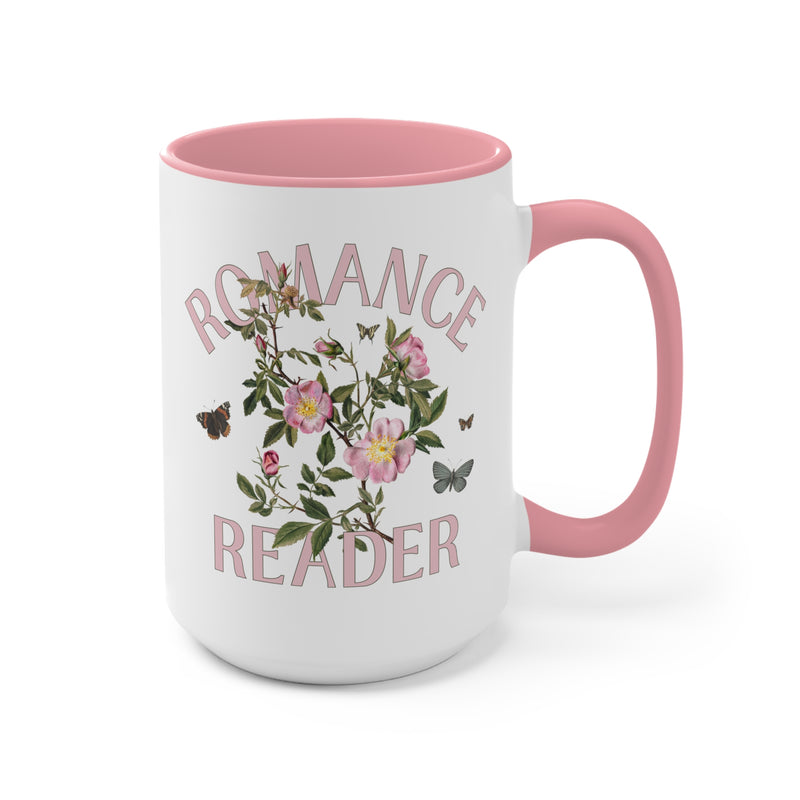 Bookish Floral Coffee Mug for Romance Reader: Vintage Botanical Mug with Butterflies