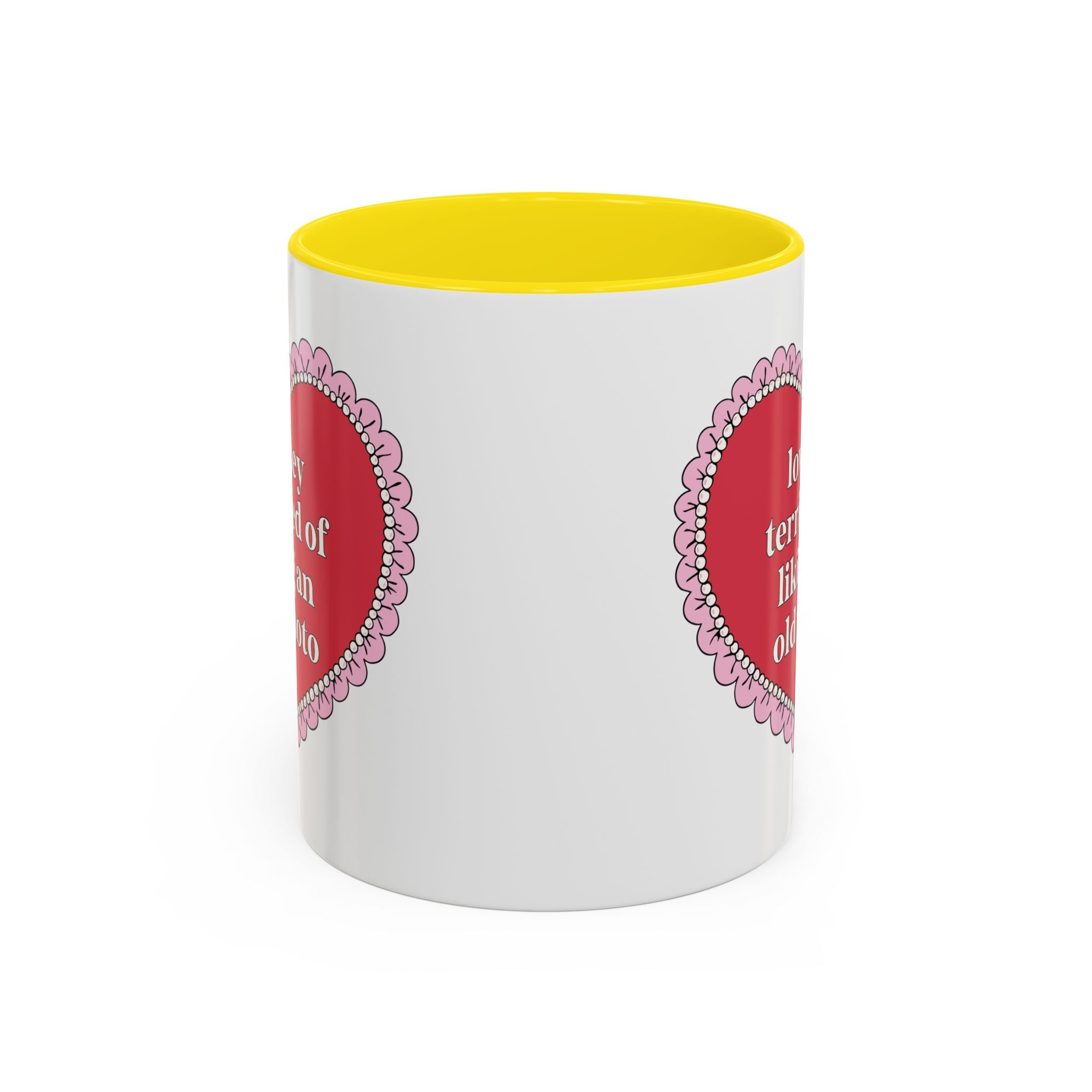 Lowkey Terrified of Liking an Old Photo Coffee Mug: Funny and Cute Birthday Gift for Teen Daughter or Friend, Chaotic Unhinged Present