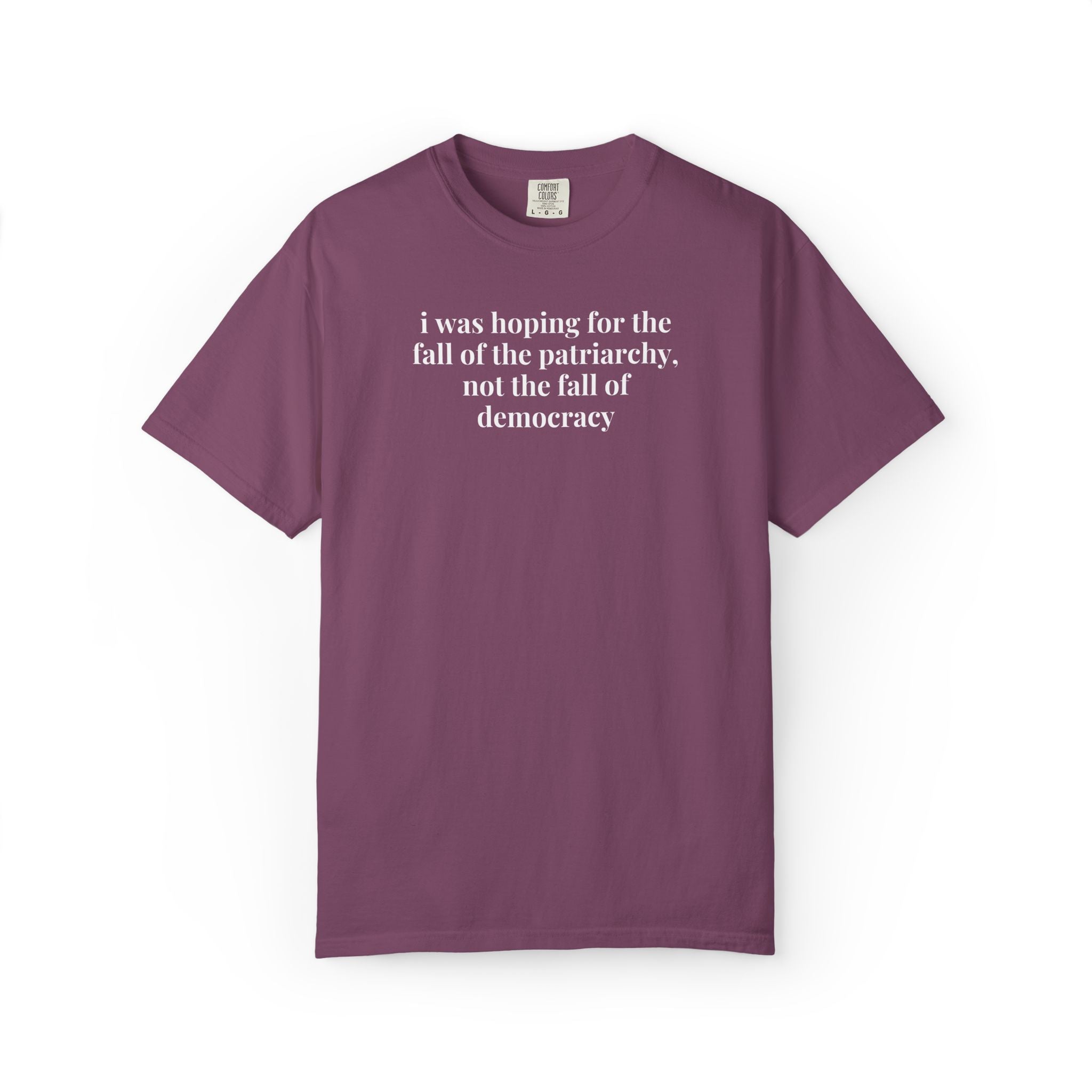 Leftist Feminist Tee Shirt Voters Against Fascism: I Was Hoping for the Fall of the Patriarchy, Not the Fall of Democracy Political Science