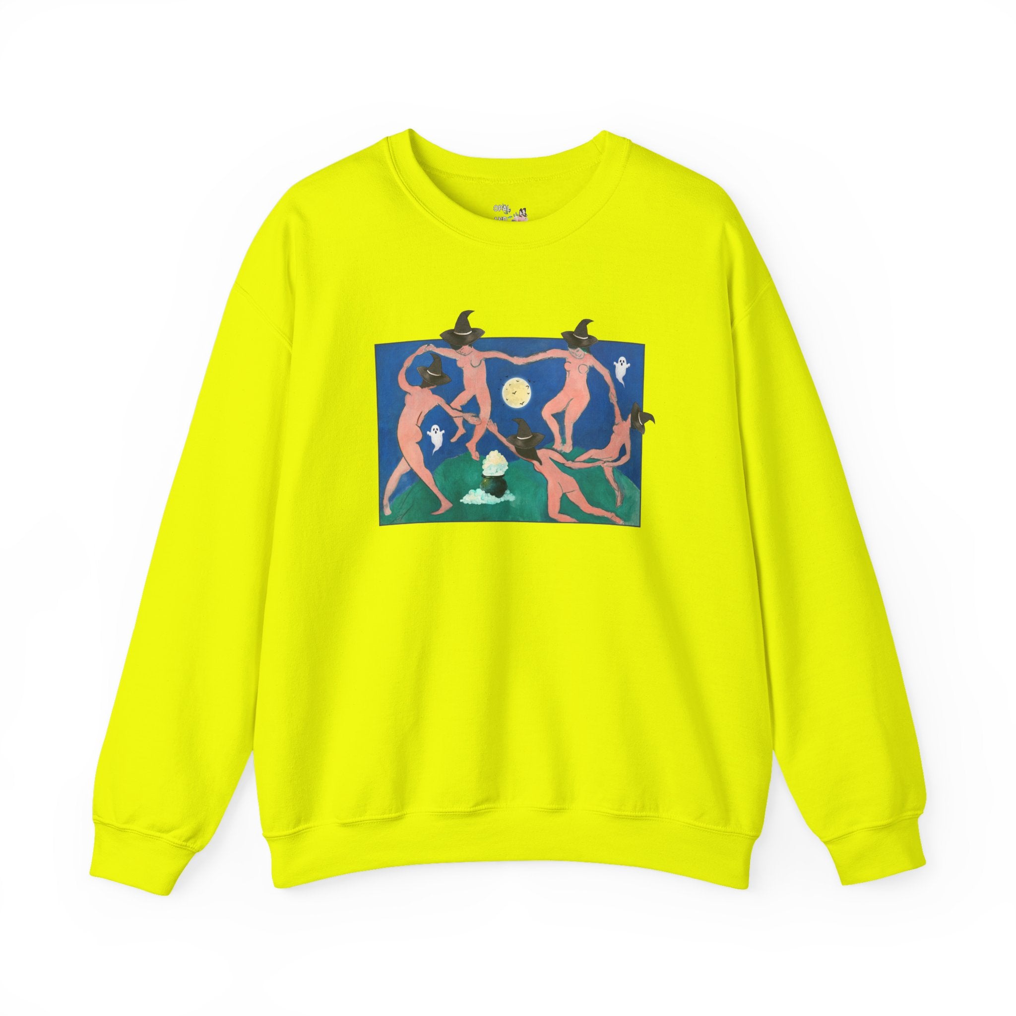 Halloween Art History Buff Sweatshirt with Spooky Witches and Ghosts: Henri Matisse Dance Early 1900s Famous Painting, French Art History