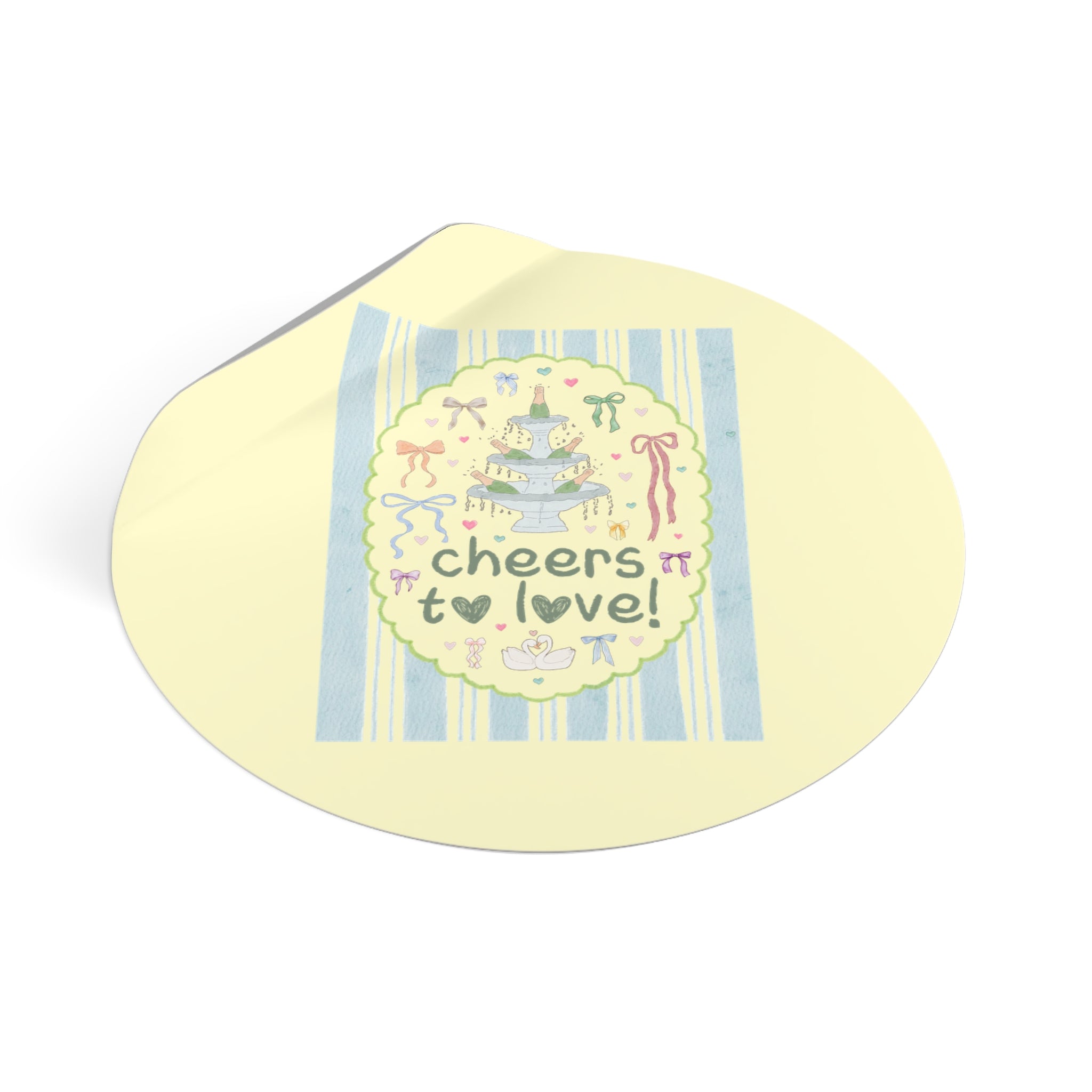 Cheers to Love Bridal Party or Matching Bachelorette Sticker for Weekend Trip, Funny Saying Bridesmaid Gift from Bride