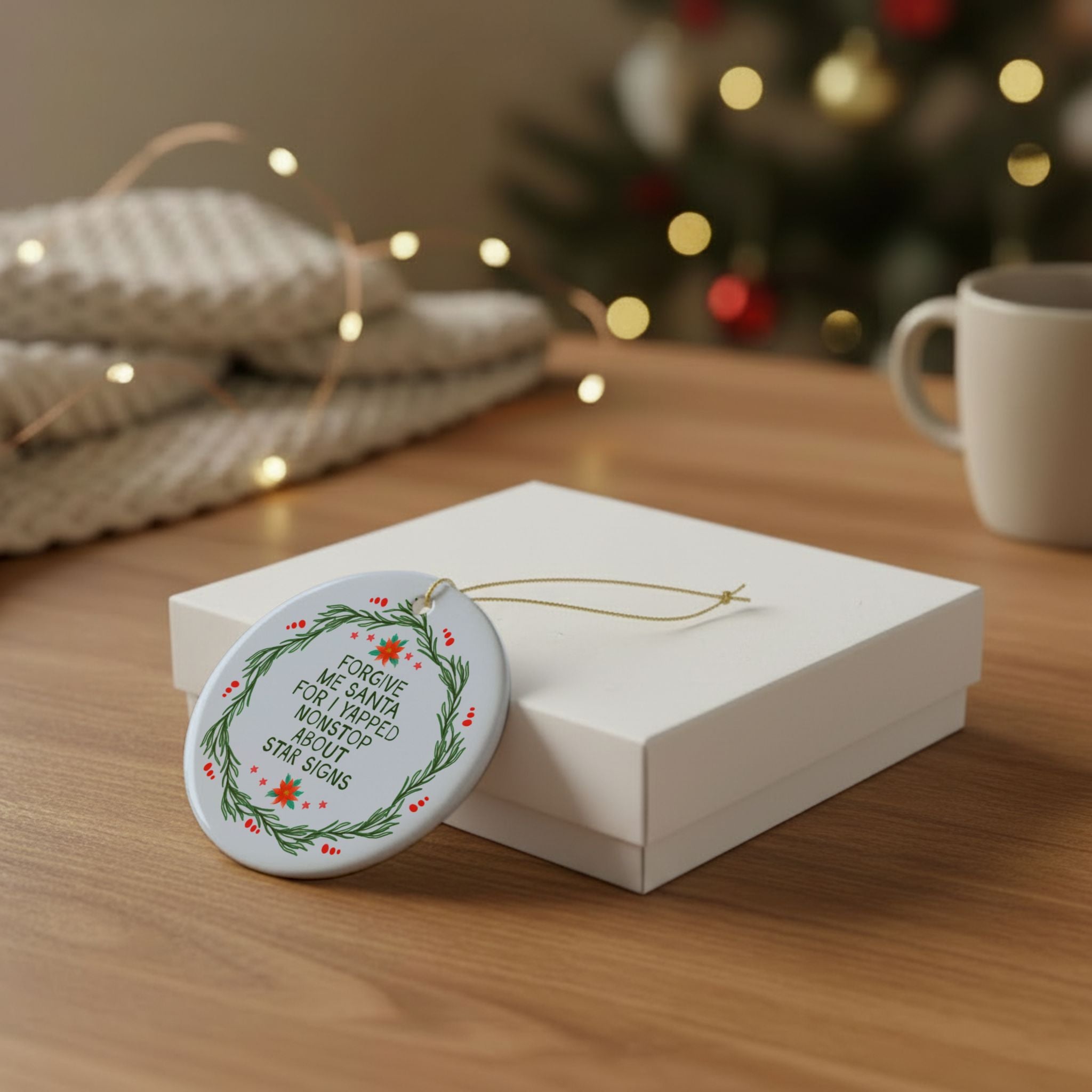 Forgive Me Santa For I Yapped Nonstop About Star Signs Christmas Ornament for Zodiac Astrologer or Friend Who Loves Astronomy Horoscopes