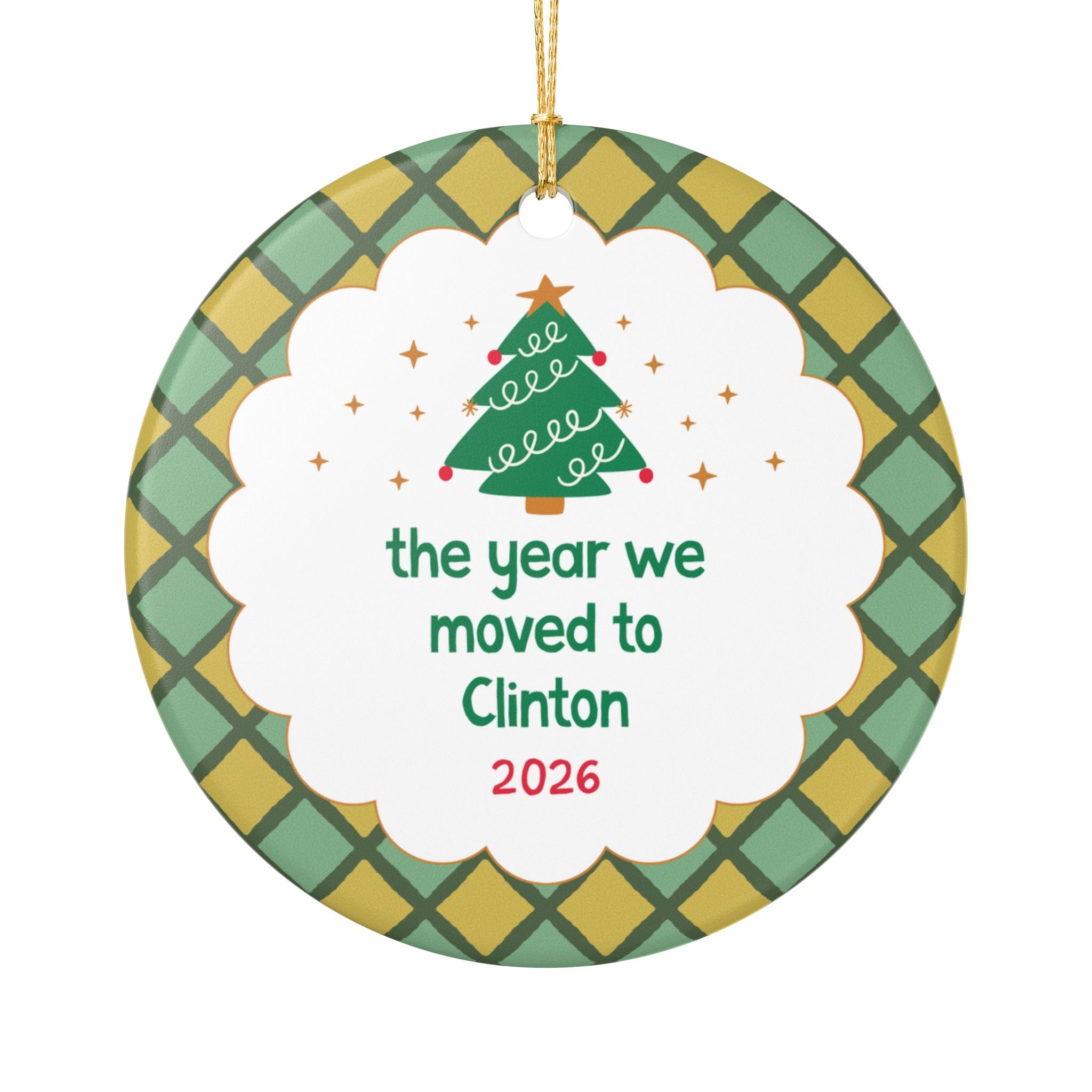 2026: The Year We Moved to Clinton Nostalgic Christmas Ornament for Family Who Moved to Clinton in 2026, Cute Moving Gift for Best Friend