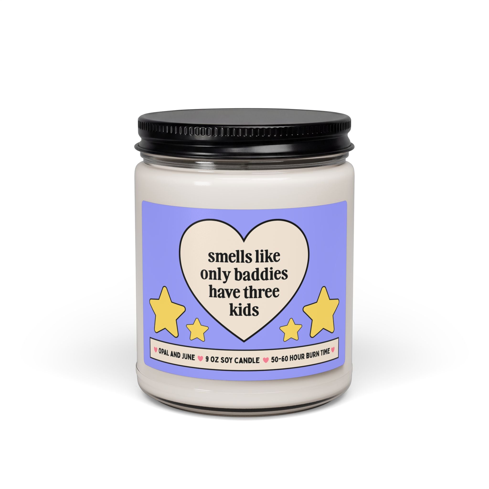 Third Time Mom Gift for Friend or Wife Pregnant with Third Child: Smells Like Only Baddies Have Three Kids, Toddler or Preschool Mom Candle