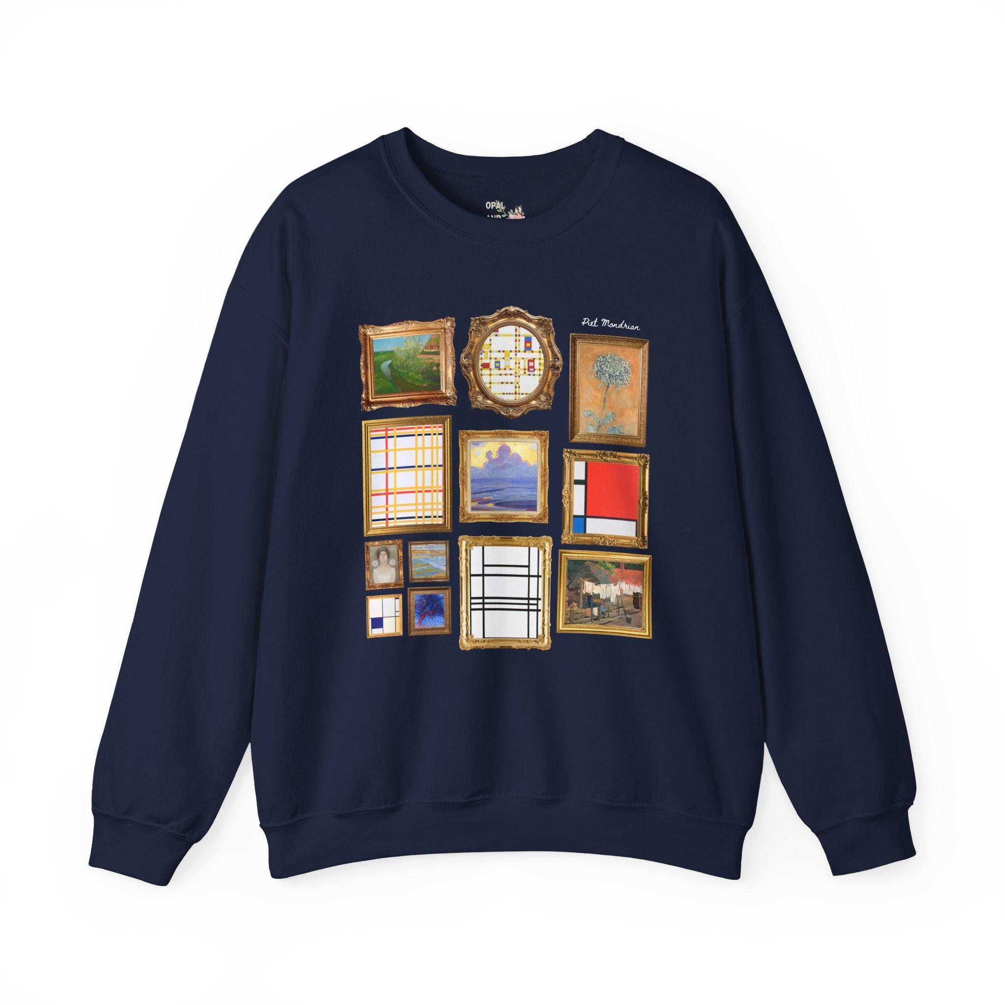 Piet Mondrian Famous Painting Sweatshirt: Netherlands Art History Teacher Crewneck, Early 1900s Abstract Art Lover Shirt, Cubism Geometric Art History