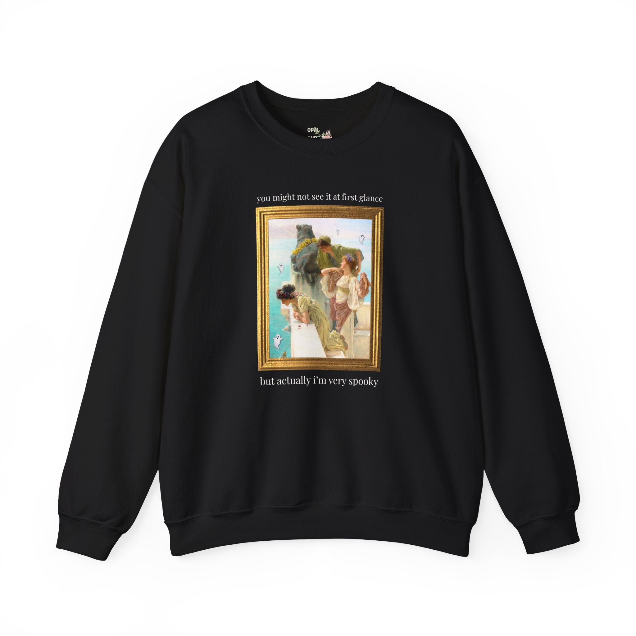 Spooky Halloween Art History Sweatshirt: Famous Painting by Lawrence Alma-Tadema, 19th Century Art History, Funny Spooky Season Ghost Crewneck