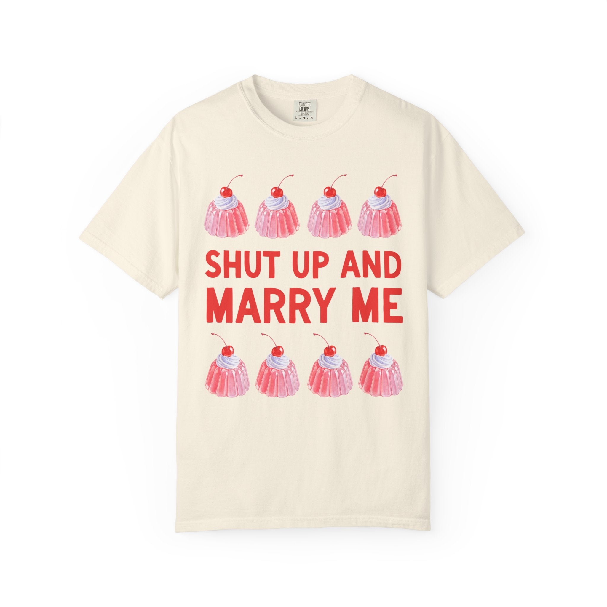 Funky Bachelorette Tee Shirt with Cherries: Shut Up and Marry Me Funny Bridal Party or Matching Bridesmaids T-Shirt for Bachelorette Weekend