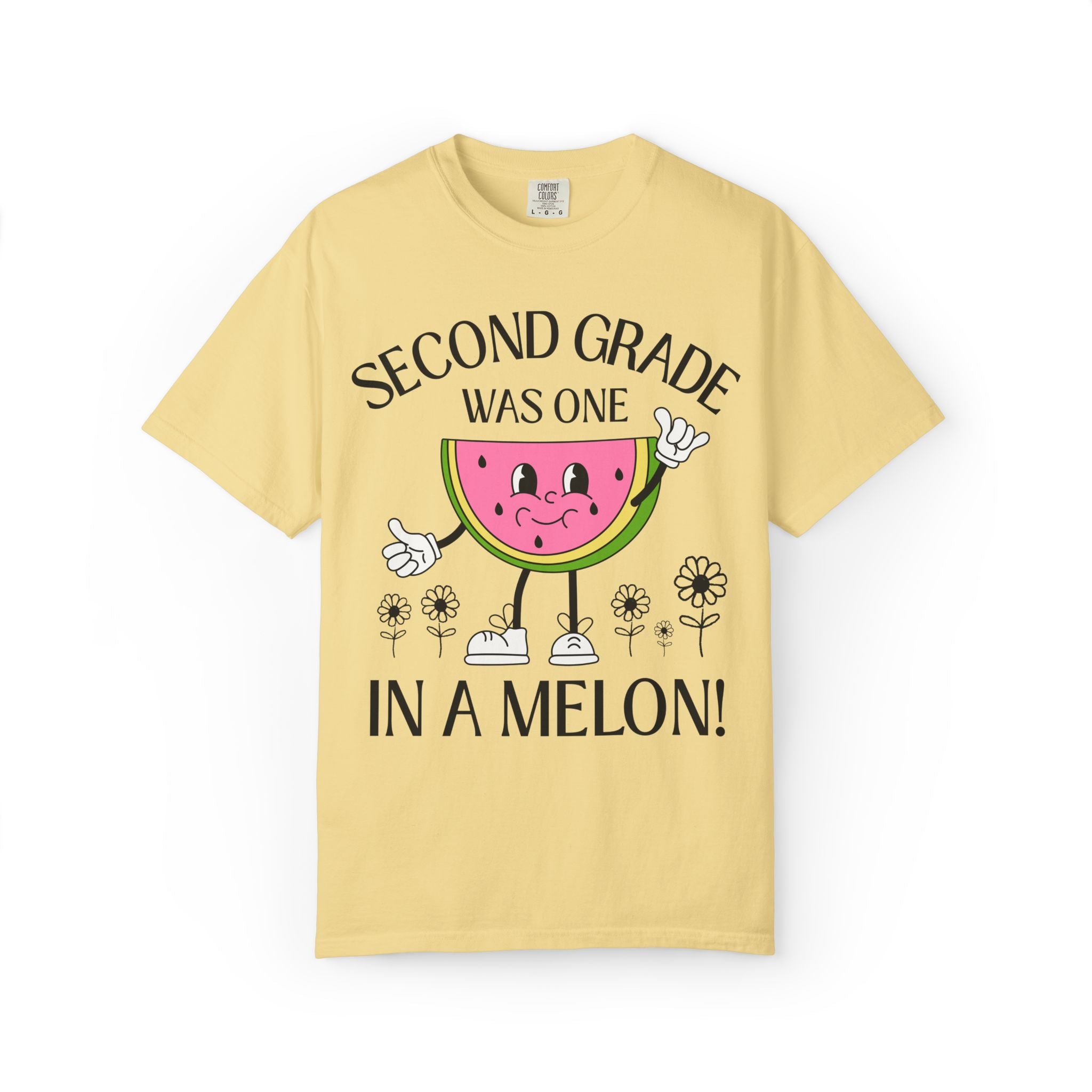 Last Day of School One in a Melon Matching Elementary School Teacher or Office Staff T-Shirt with Cute Retro Watermelon, Class Dismissed Tee
