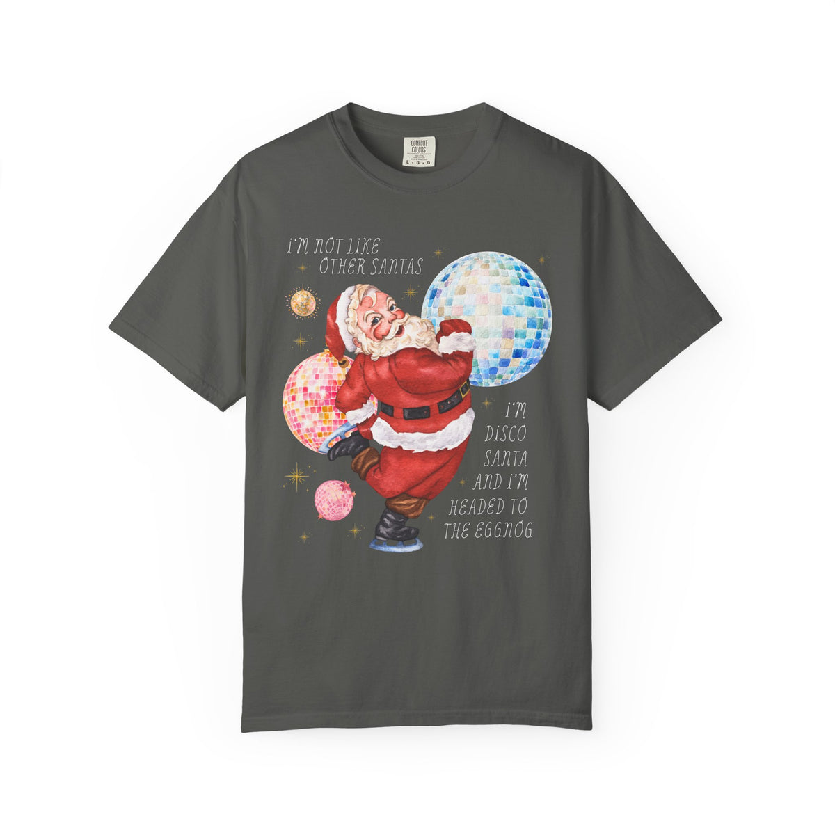 I'm Disco Santa and I'm Headed to the Eggnog: Funny Nostalgic Drinking Christmas T-Shirt for Dad or Grandpa