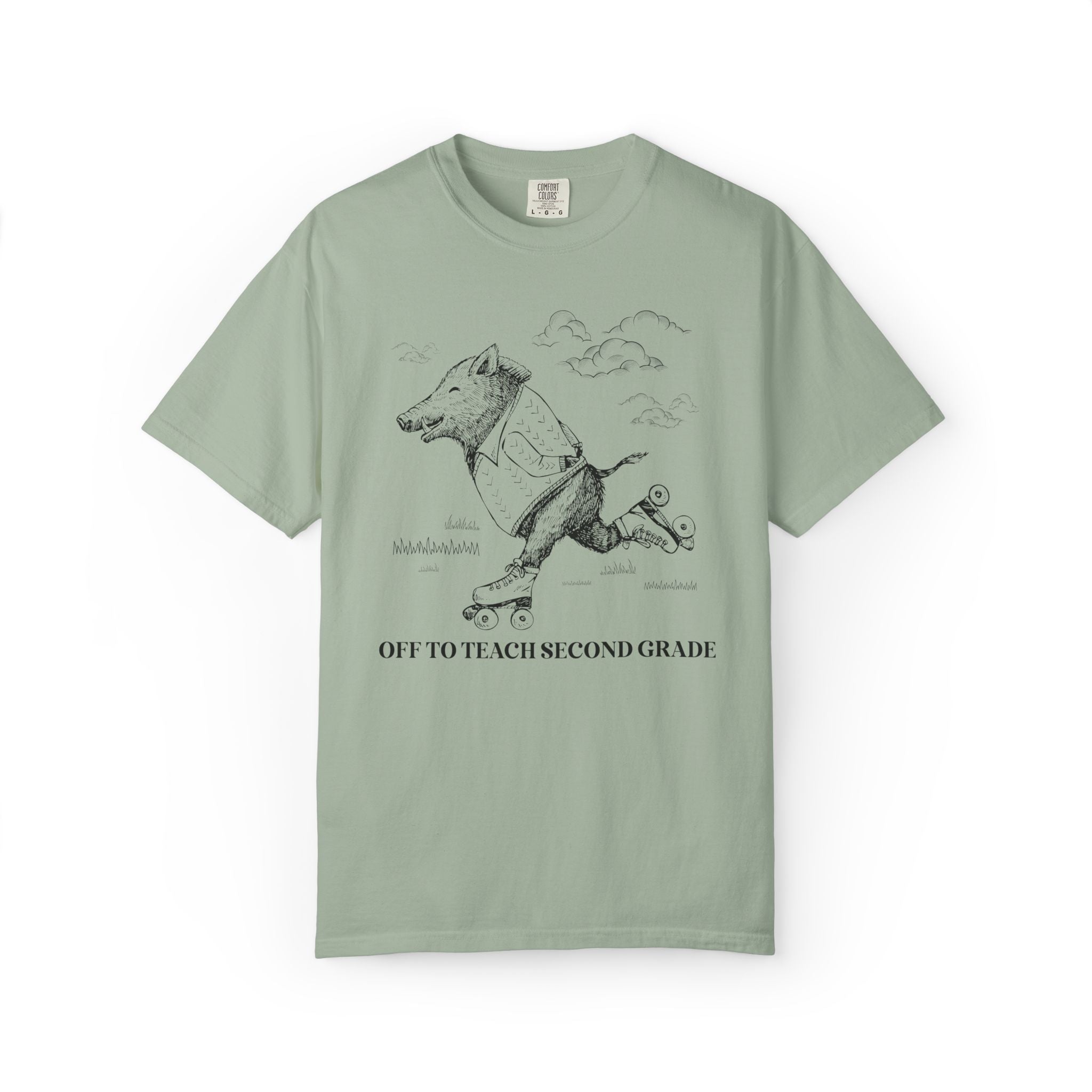 Off to Teach Second Grade: Funny Razorback Tee Shirt for Teacher Team, Nostalgic Animal Lover Back to School T-Shirt