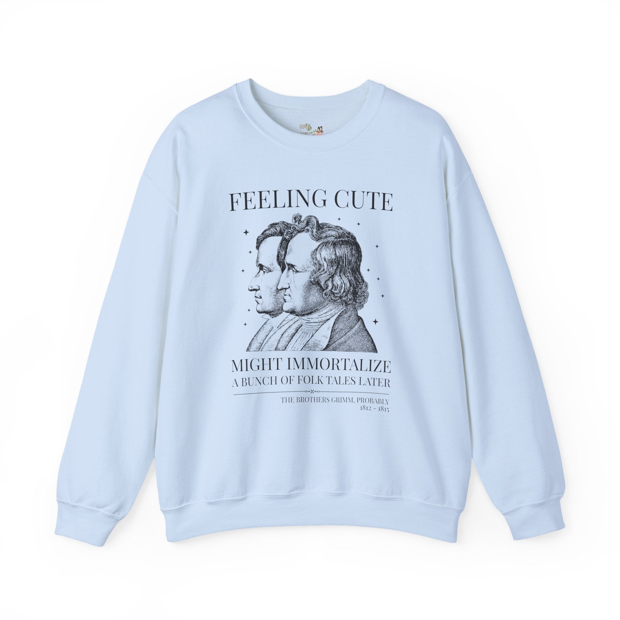 Brothers Grimm Bookish Fairy Tale Sweatshirt for Reader or Historian, 19th Century European Folklore Crewneck for Book Lover, Romance Writer