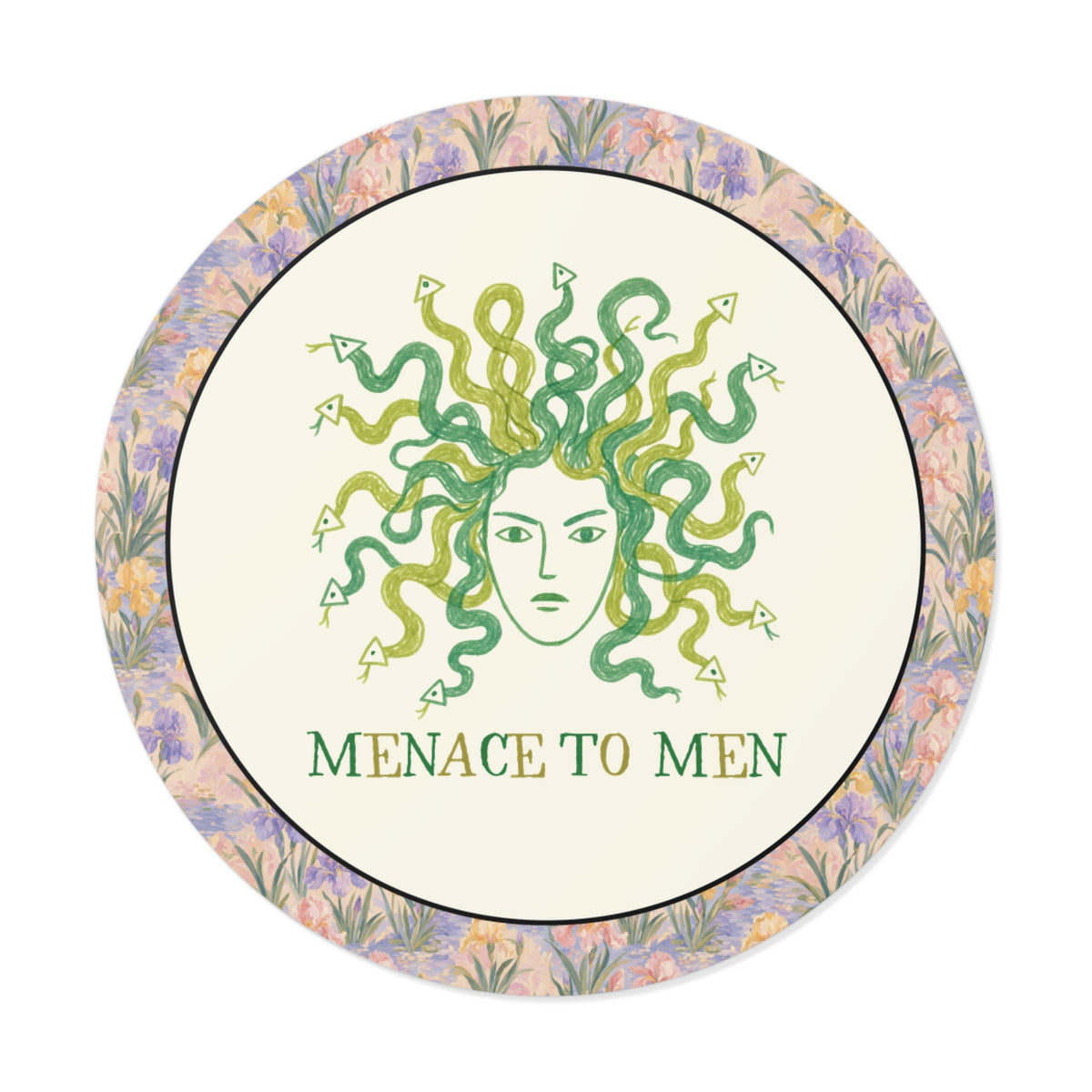 Menace to Men Greek Mythology Medusa Snake Lover Sticker for Feminist, Silly Women's Rights Equal Rights Sticker