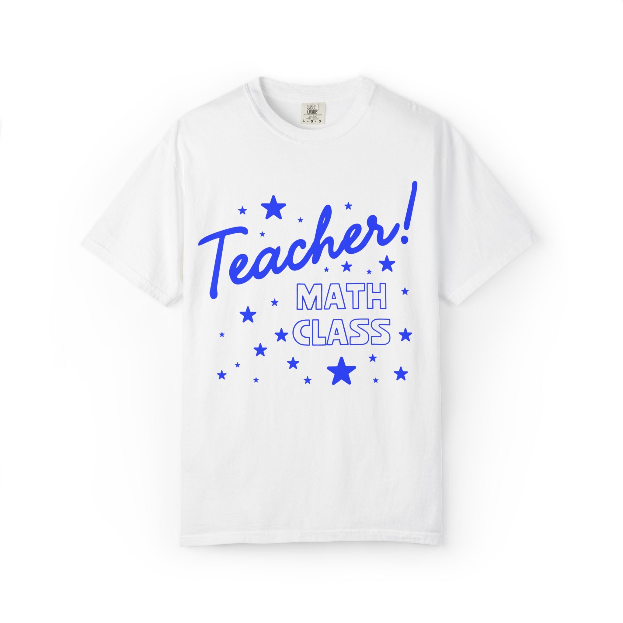 Math Teacher Tee Shirt with Stars: Cute Matching Teacher T-Shirt for Back to School, Teacher Appreciation Gift, High School Math Department