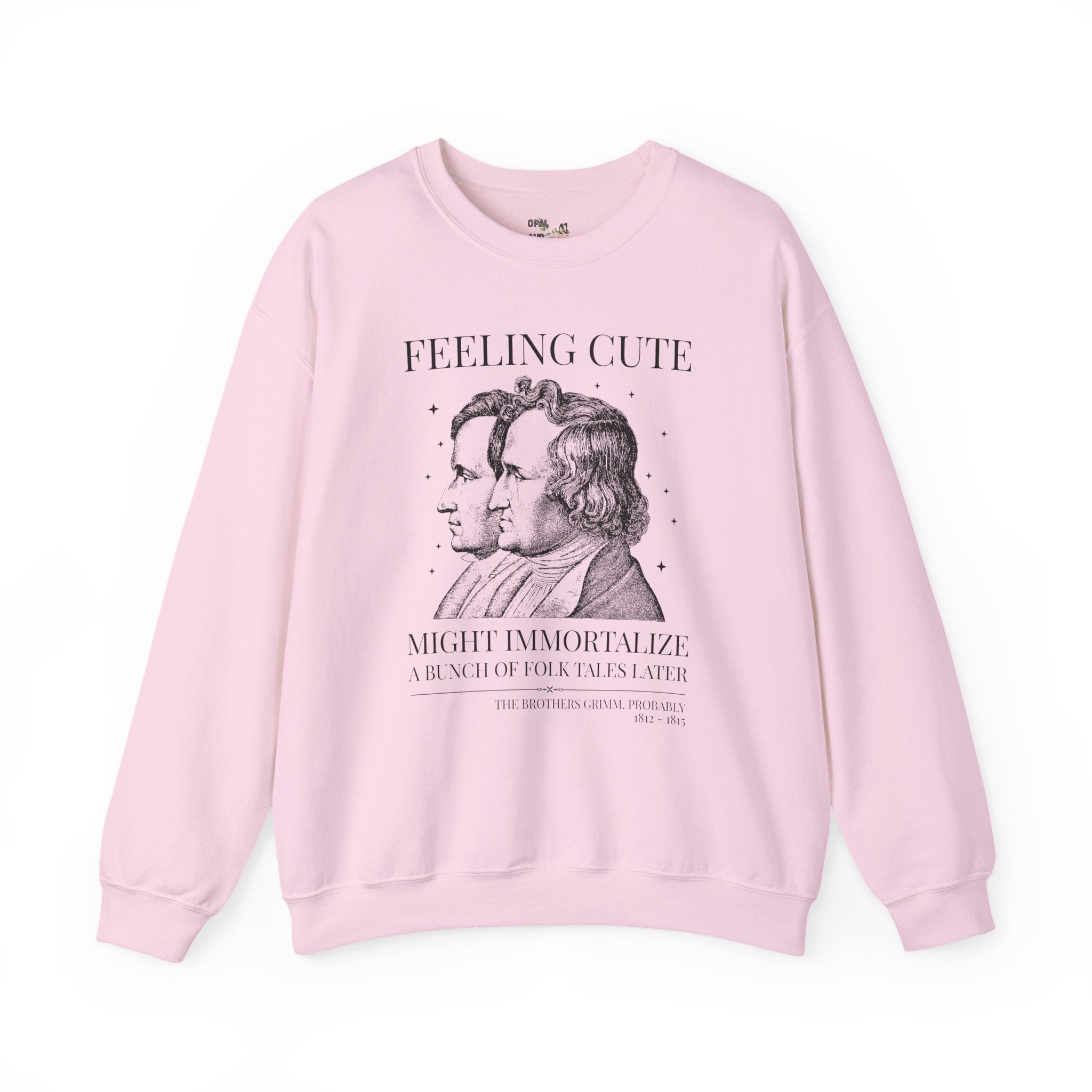 Brothers Grimm Bookish Fairy Tale Sweatshirt for Reader or Historian, 19th Century European Folklore Crewneck for Book Lover, Romance Writer
