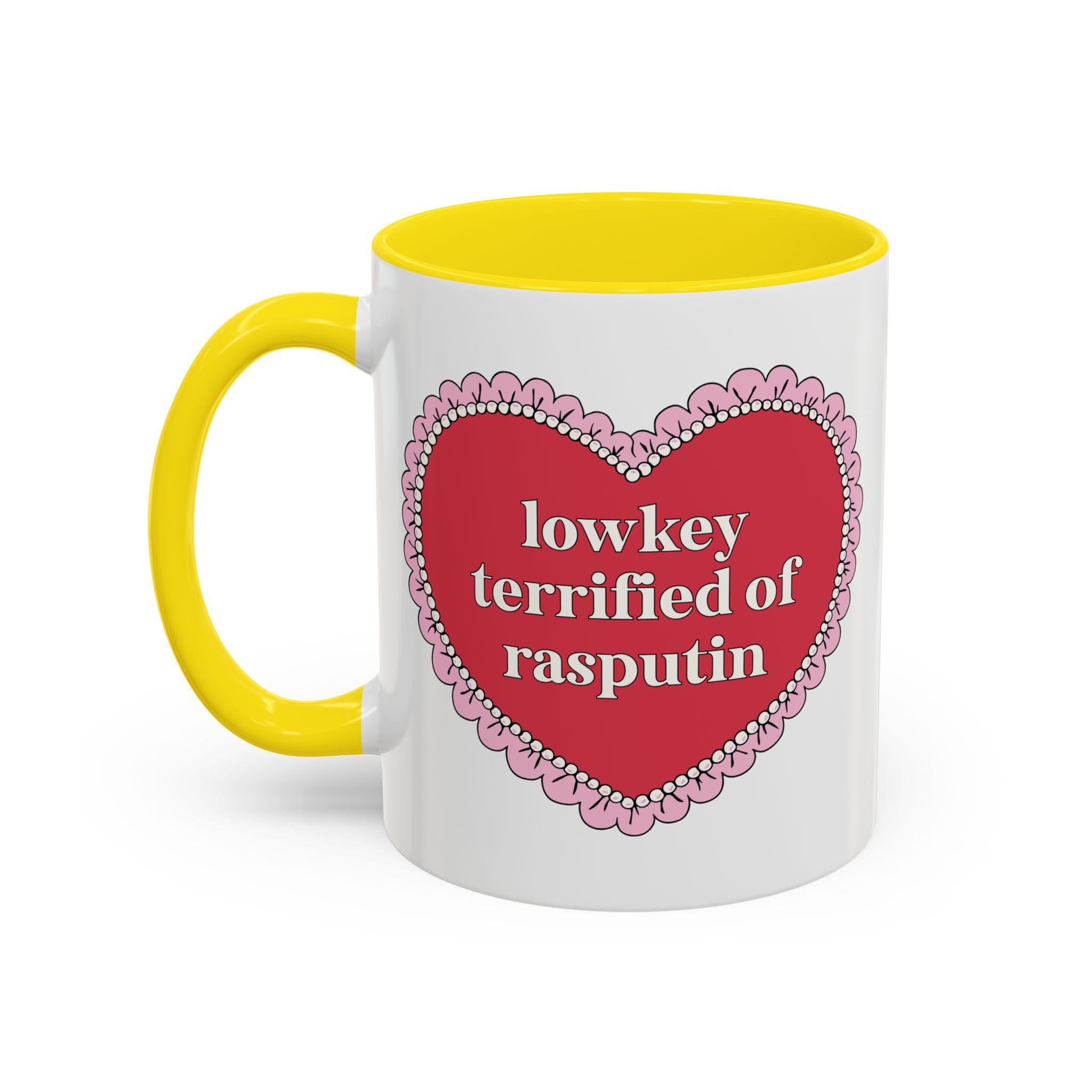 Lowkey Terrified of Rasputin History Lover Mug: Funny Saying Russian History Professor Gift, 11 Oz Coffee Mug Present for Historian