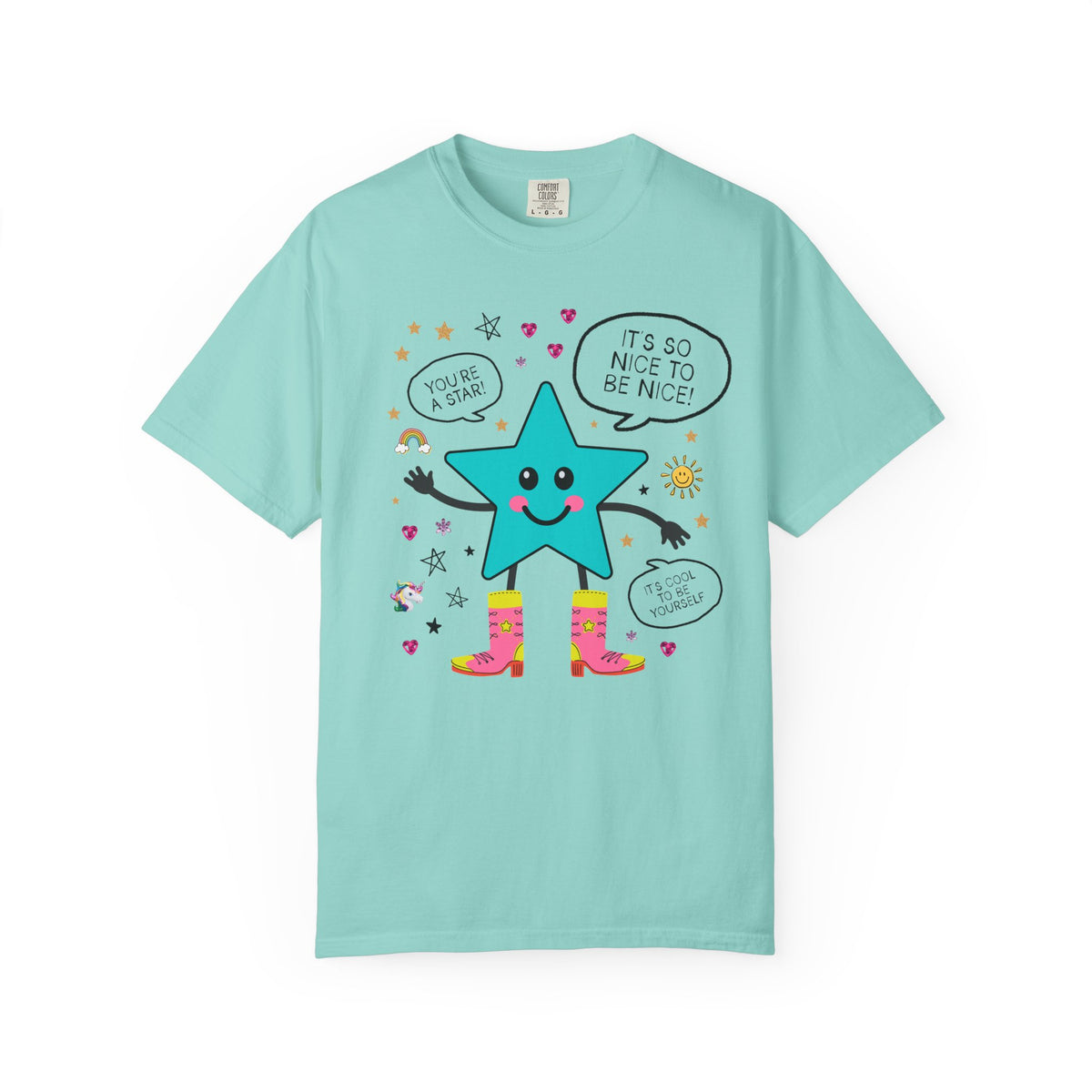 Positive Affirmation Cowboy Star Tee Shirt with Compliments, Cute Early 2000's Aesthetic Positive Teacher or Mom Tee