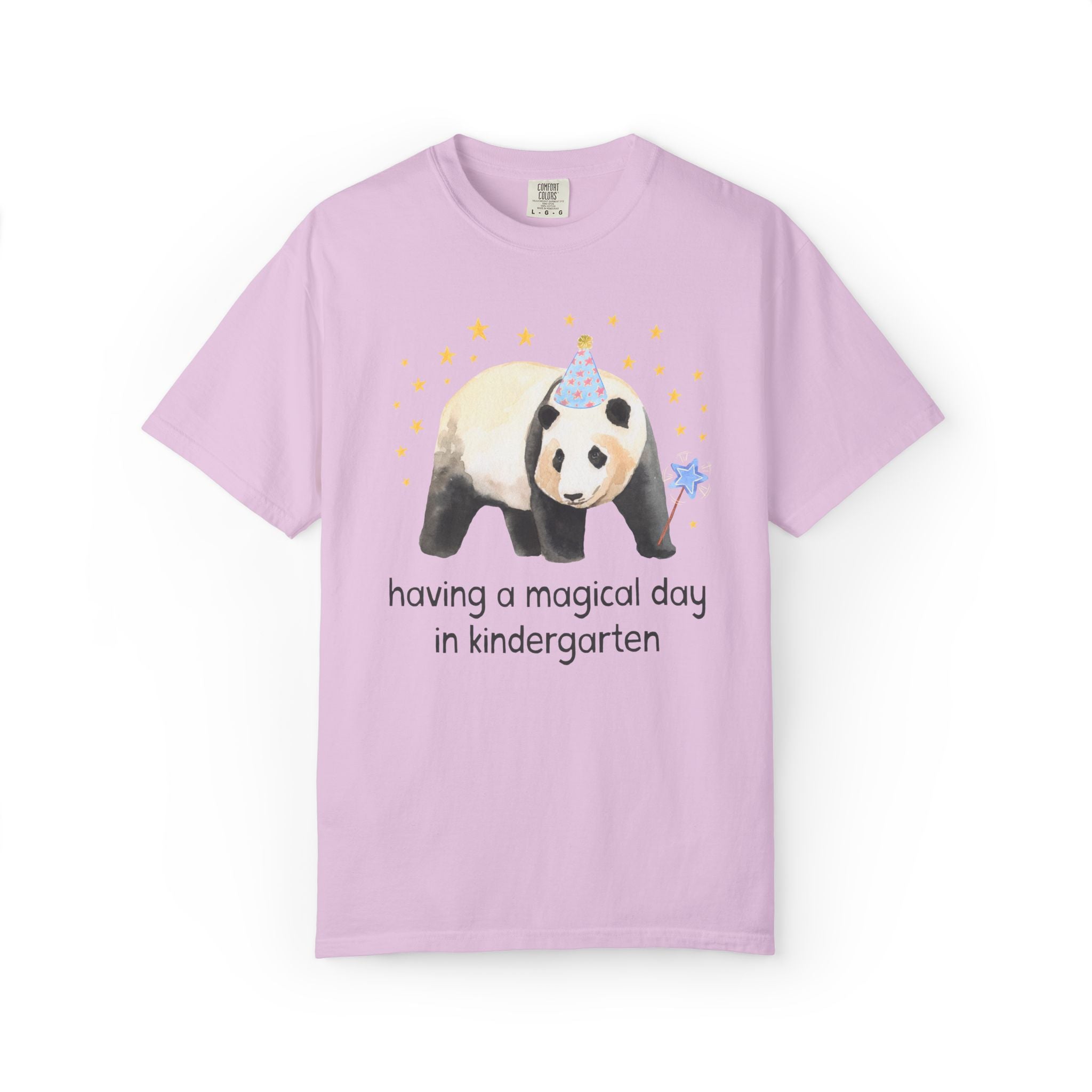 Kindergarten Teacher Team Shirt for Panda Animal Lovers: Having a Magical Day | Colorful Positive Affirmation Matching T-Shirt for Teachers