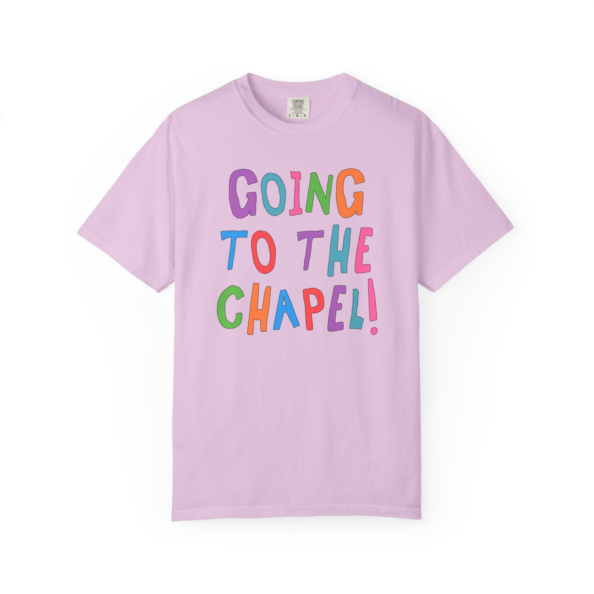 Colorful Bridal Tee for Newly Engaged Bride Getting Married at Church: Going to the Chapel! Gift for Bride from Bridesmaids or Bridal Party