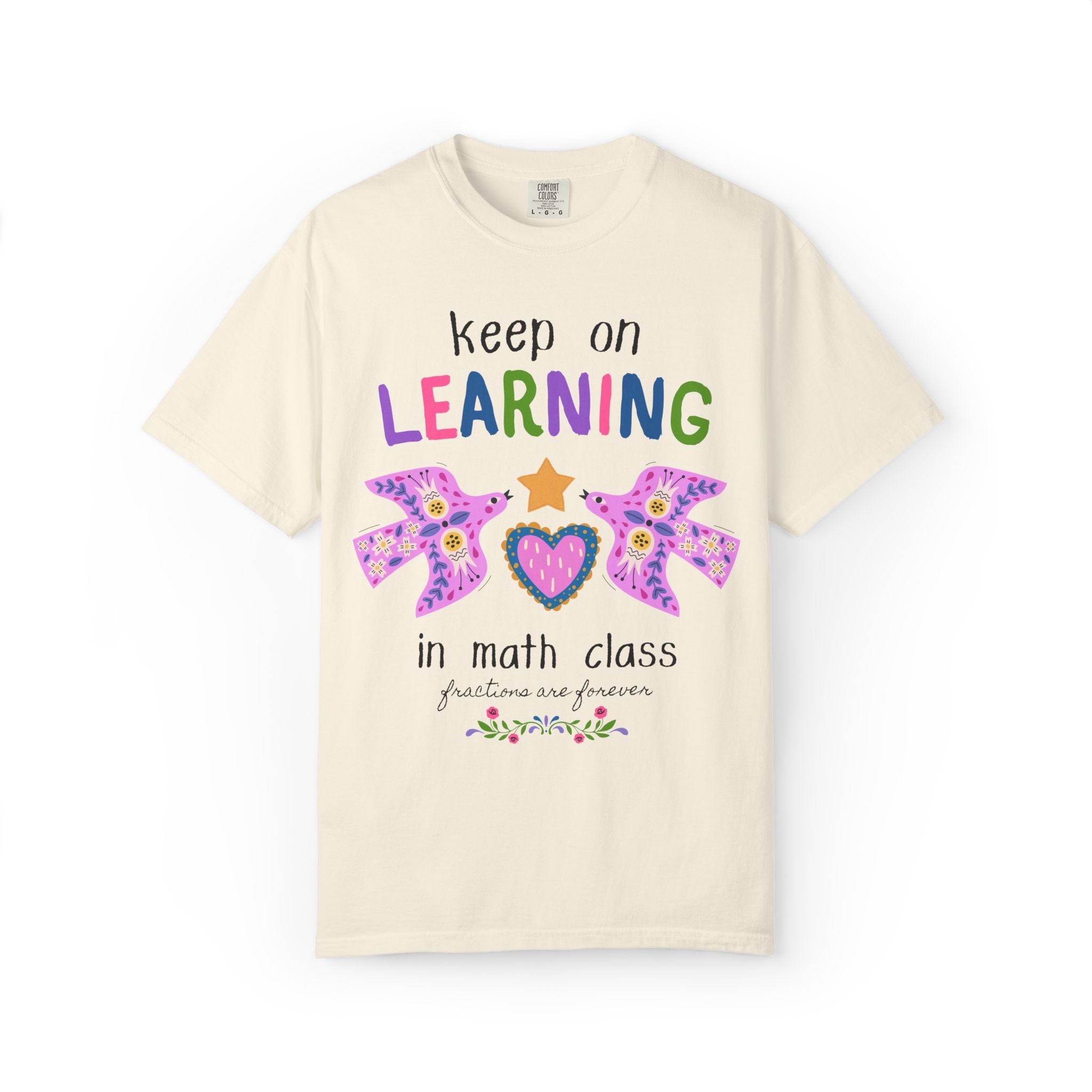 Math Teacher Tee Shirt: Keep on Learning in Math Class, Kitschy and Whimsy Back to School Matching Teacher T-Shirt for Math Department