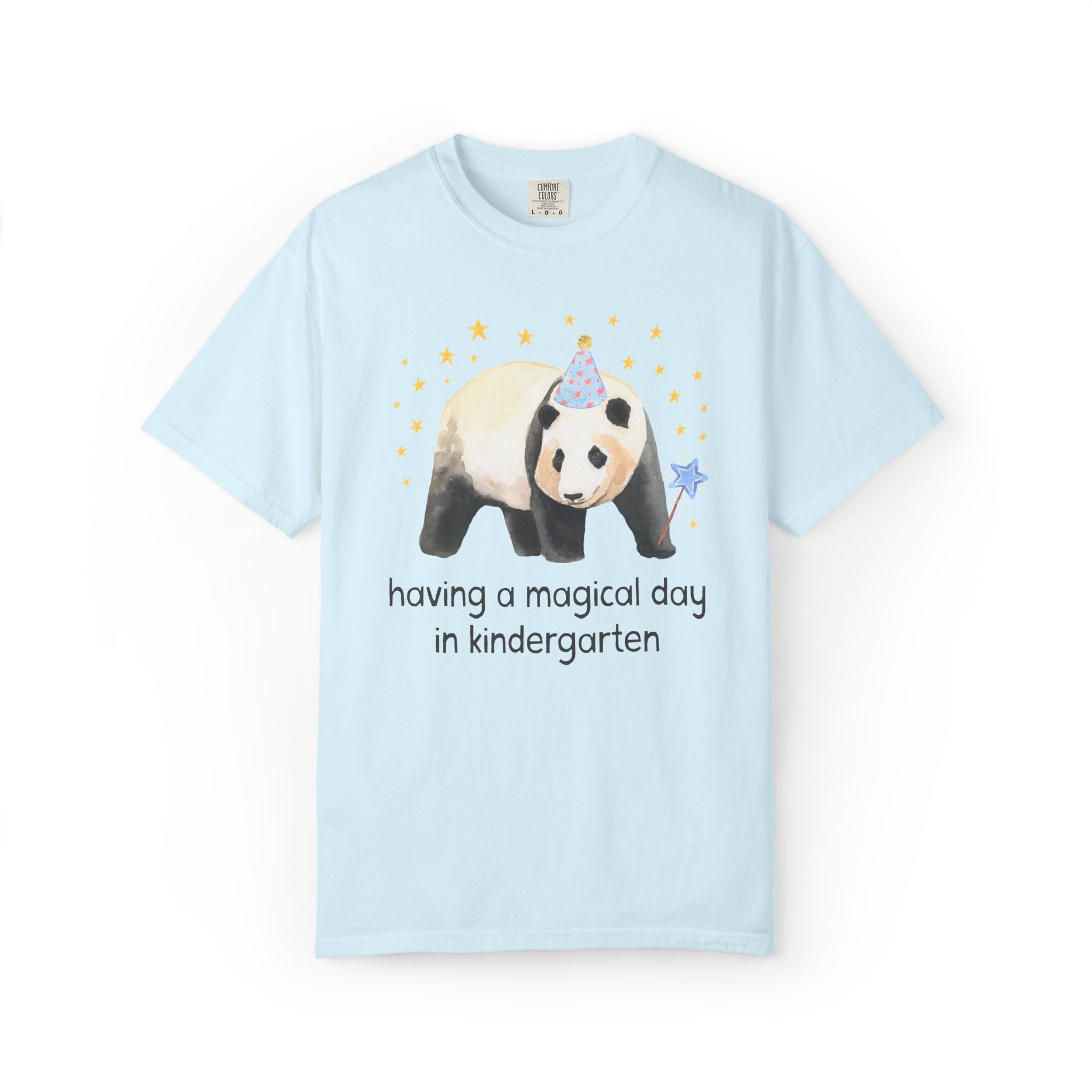 Kindergarten Teacher Team Shirt for Panda Animal Lovers: Having a Magical Day | Colorful Positive Affirmation Matching T-Shirt for Teachers