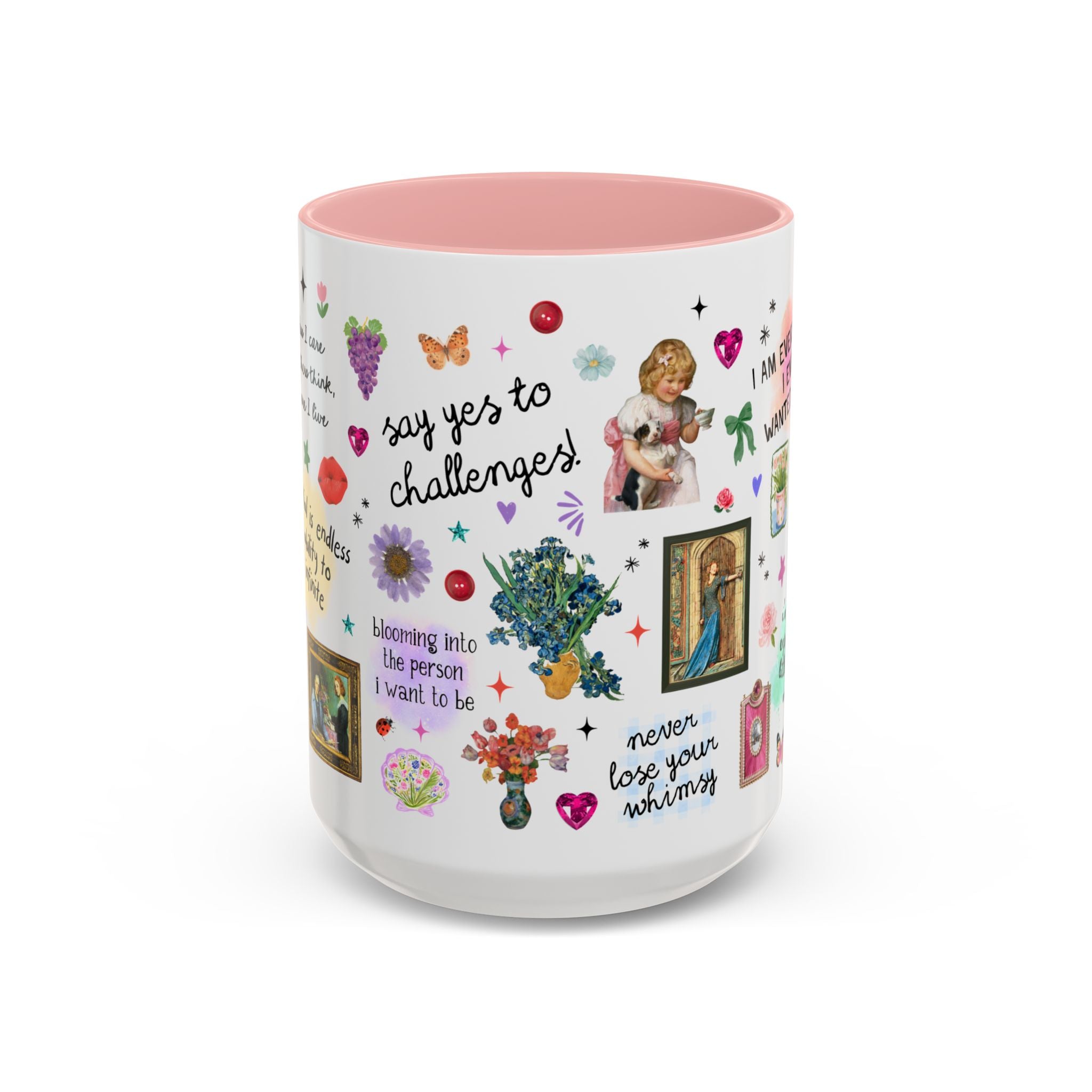 Whimsical Positive Affirmation Art History Buff Mug: Blooming Into the Person I Want to Be College Student or Teen Daughter Gift