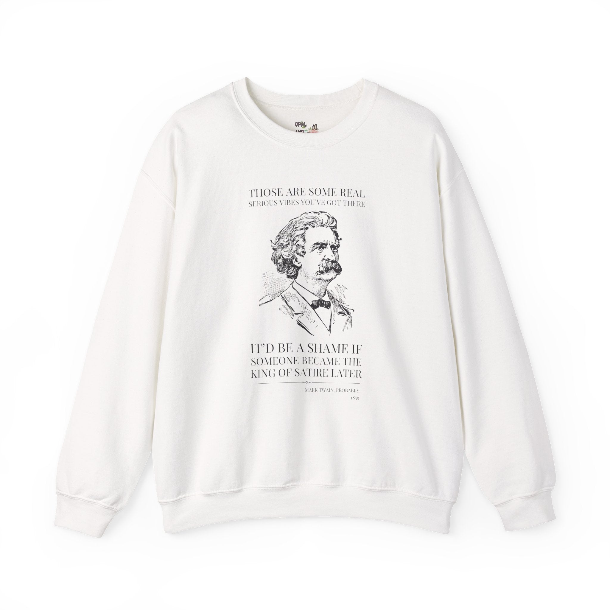 Mark Twain American History Sweatshirt, Book Lover, Classic Literature Crewneck for Librarian, Funny Bookish Gift with Samuel Clemens, 19th Century
