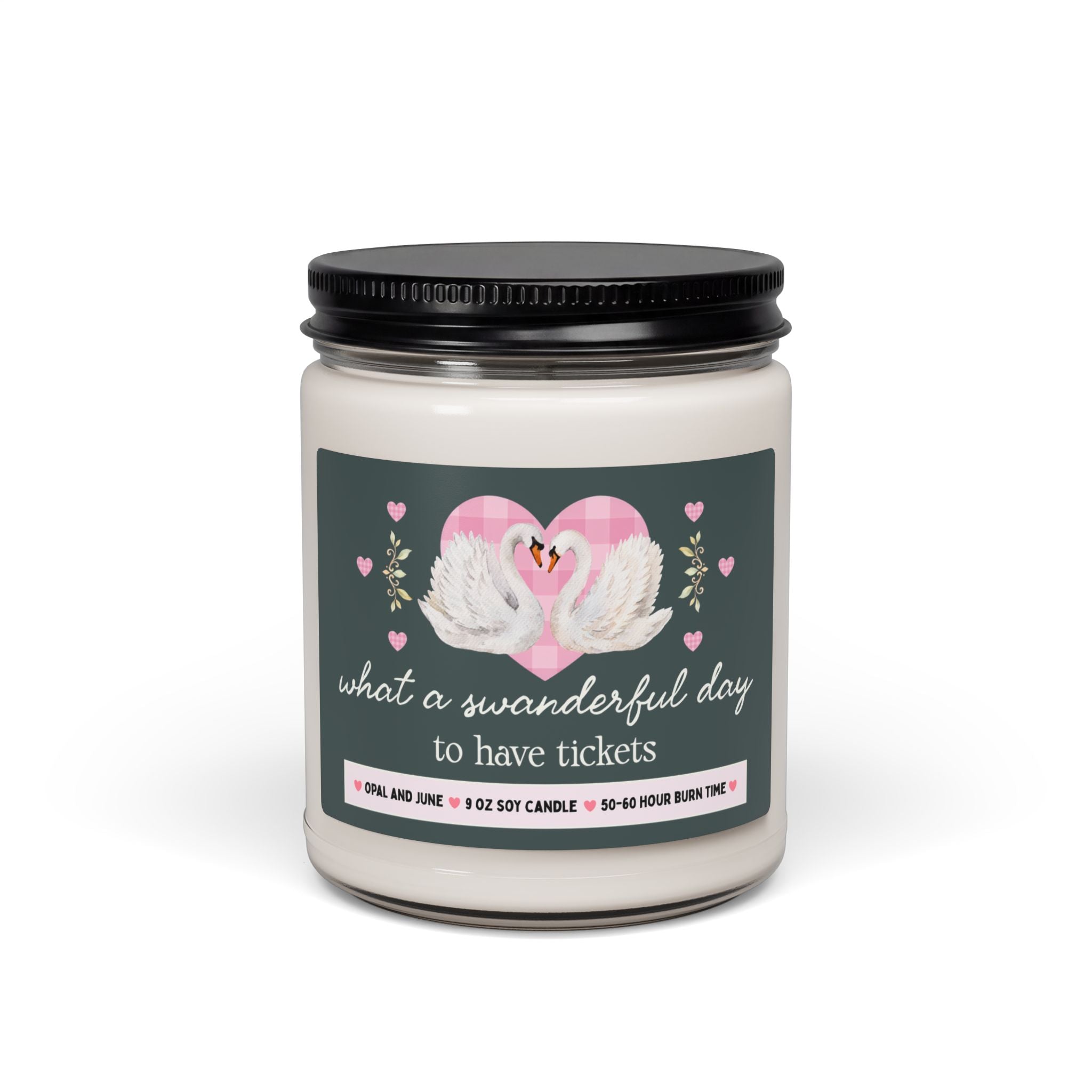 Surprise Concert or Trip Gift, Candle with Swans: What a Swanderful Day to Have Tickets, 9 Oz Candle, Announce Surprise, Girlfriend or Wife