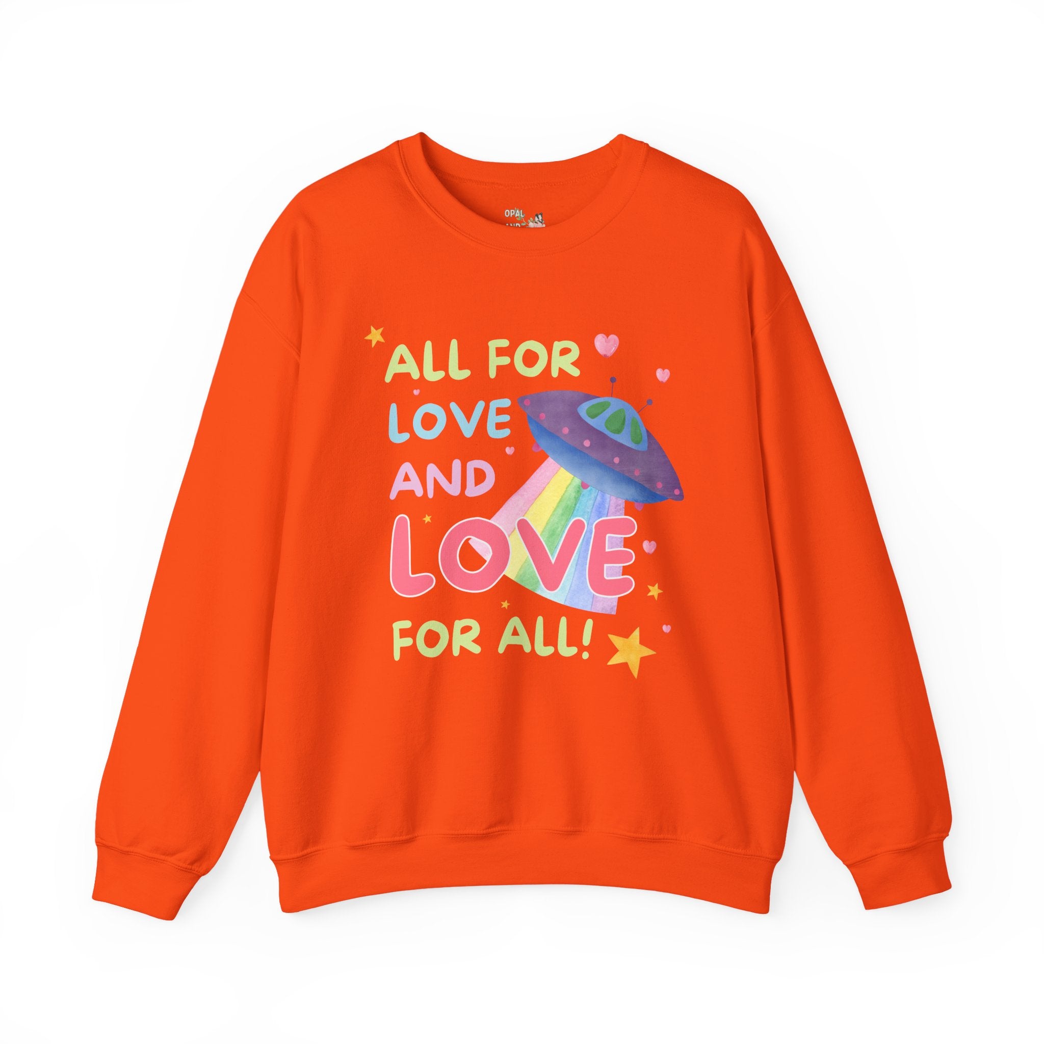 Gay Rights Shirt for Pride Month and Beyond: Cute 90s Aesthetic Rainbow UFO Sweatshirt with Stars, Adorable Y2K Vibes, Colorful Kitschy LGBTQ Shirt