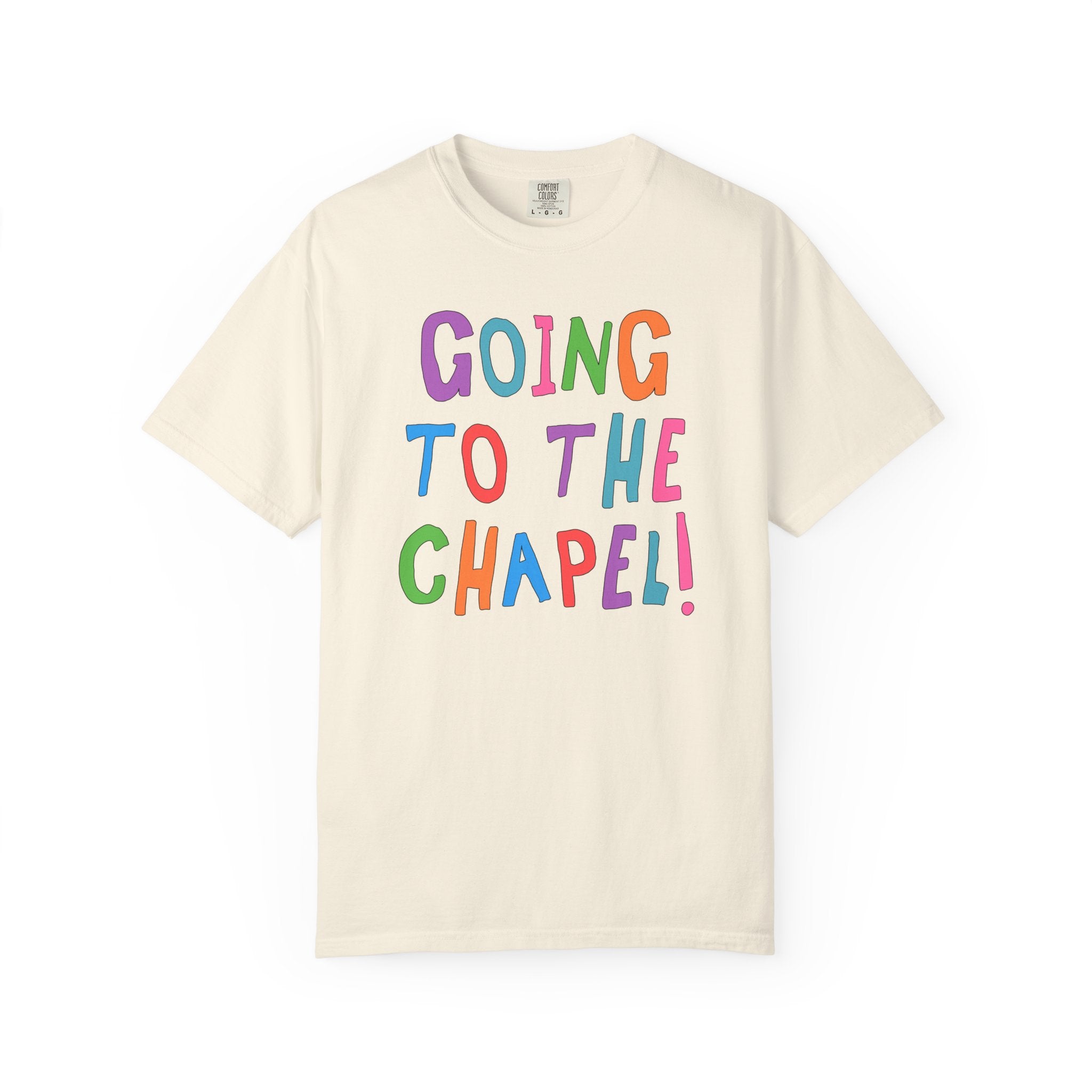 Colorful Bridal Tee for Newly Engaged Bride Getting Married at Church: Going to the Chapel! Gift for Bride from Bridesmaids or Bridal Party