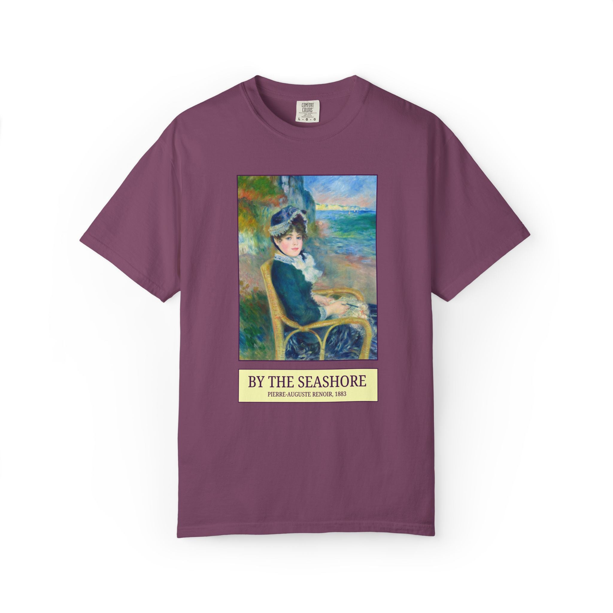 By the Seashore by Pierre-Auguste Renoir Art History Buff Tee Shirt, Late 19th Century Art Historian Gift for Museum Lover, Beach Trip Tee
