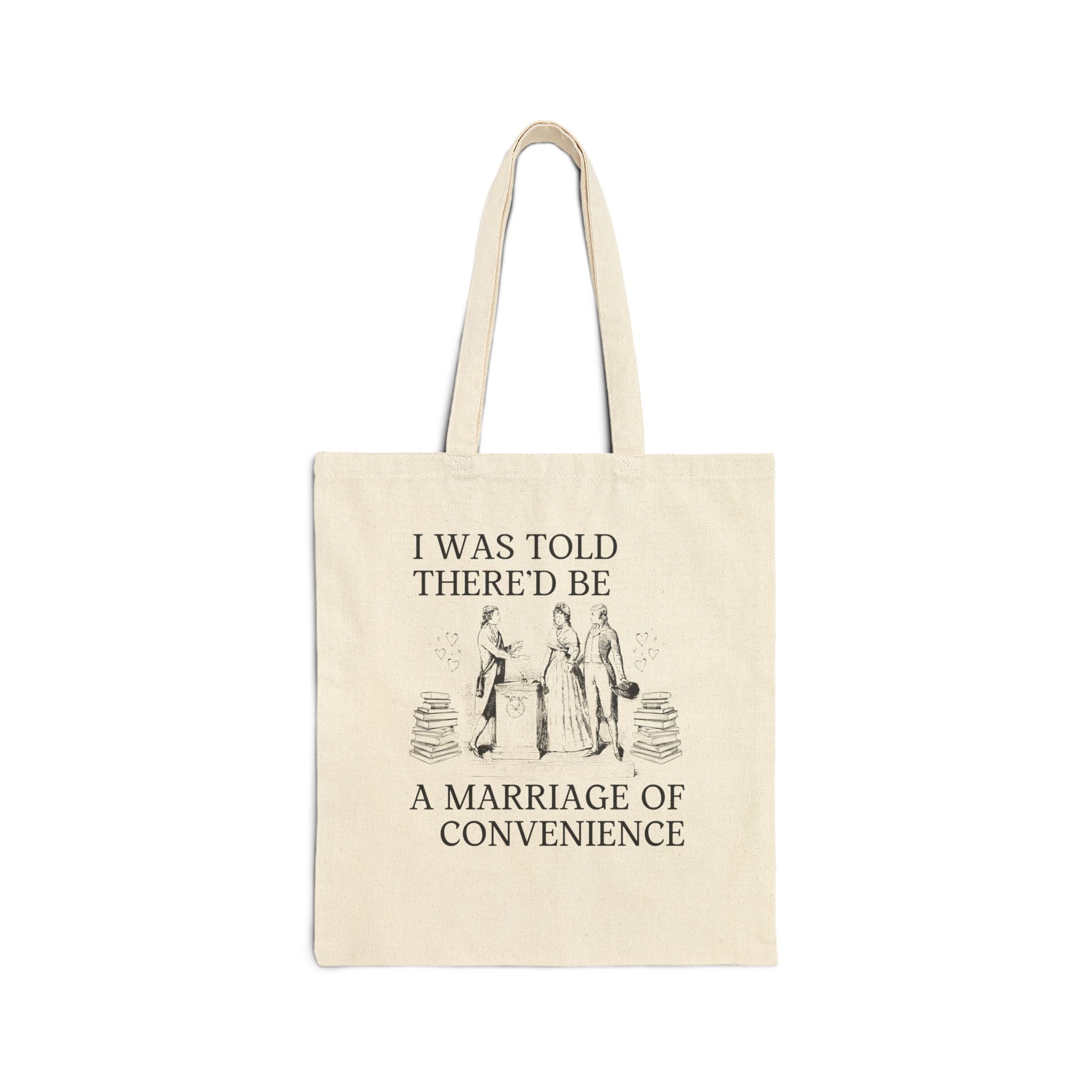Romance Reader Tote Bag for Book Lover: Marriage of Convenience Romance Trope Tote for Bookworm, Cute Historical Romance Writer Gift