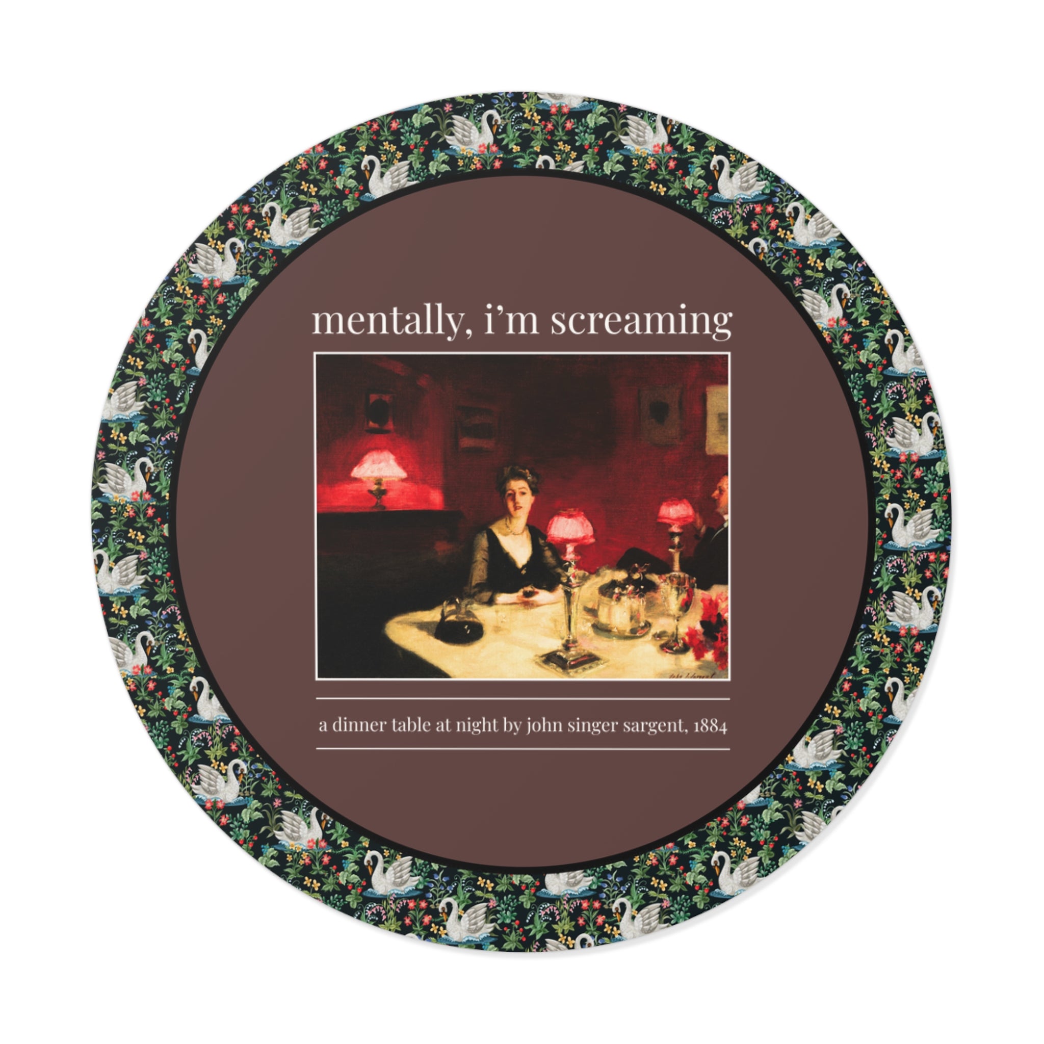 Mentally I'm Screaming Art History Sticker: Famous Painting by John Singer Sargent, Women's Rights Feminist, Equal Rights, Human Rights