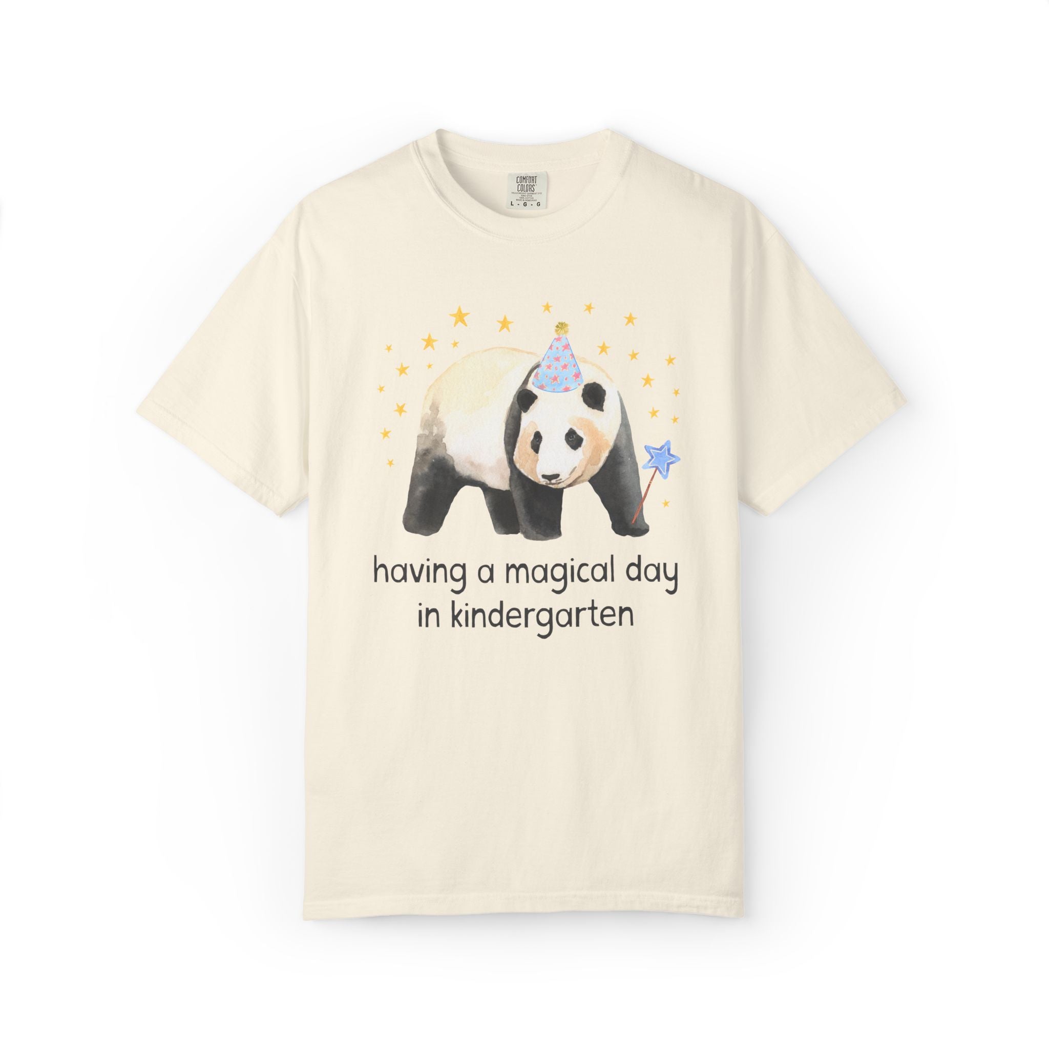 Kindergarten Teacher Team Shirt for Panda Animal Lovers: Having a Magical Day | Colorful Positive Affirmation Matching T-Shirt for Teachers