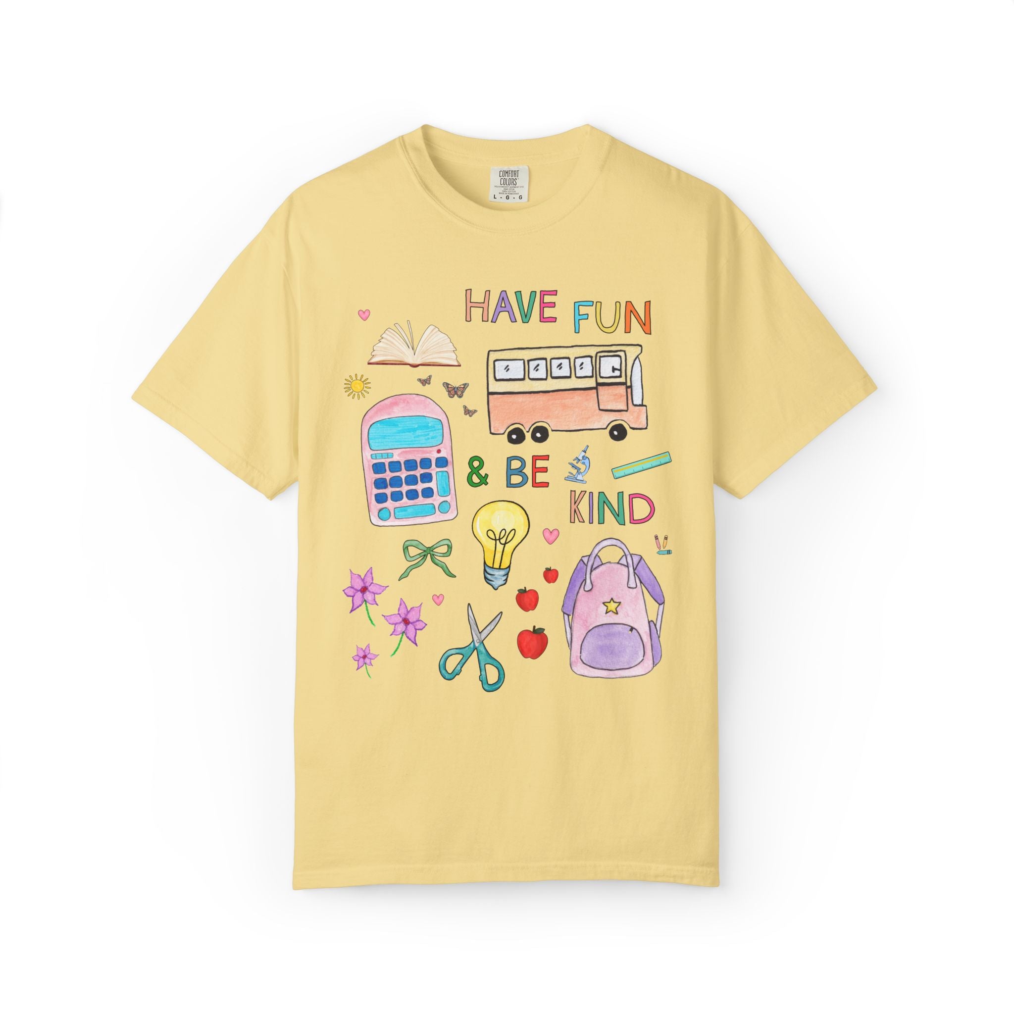 Matching School Teacher Tee Shirt for New School Year: Have Fun and Be Kind, Kitschy 90s Style Paraprofessional Teaching Assistant T-Shirt