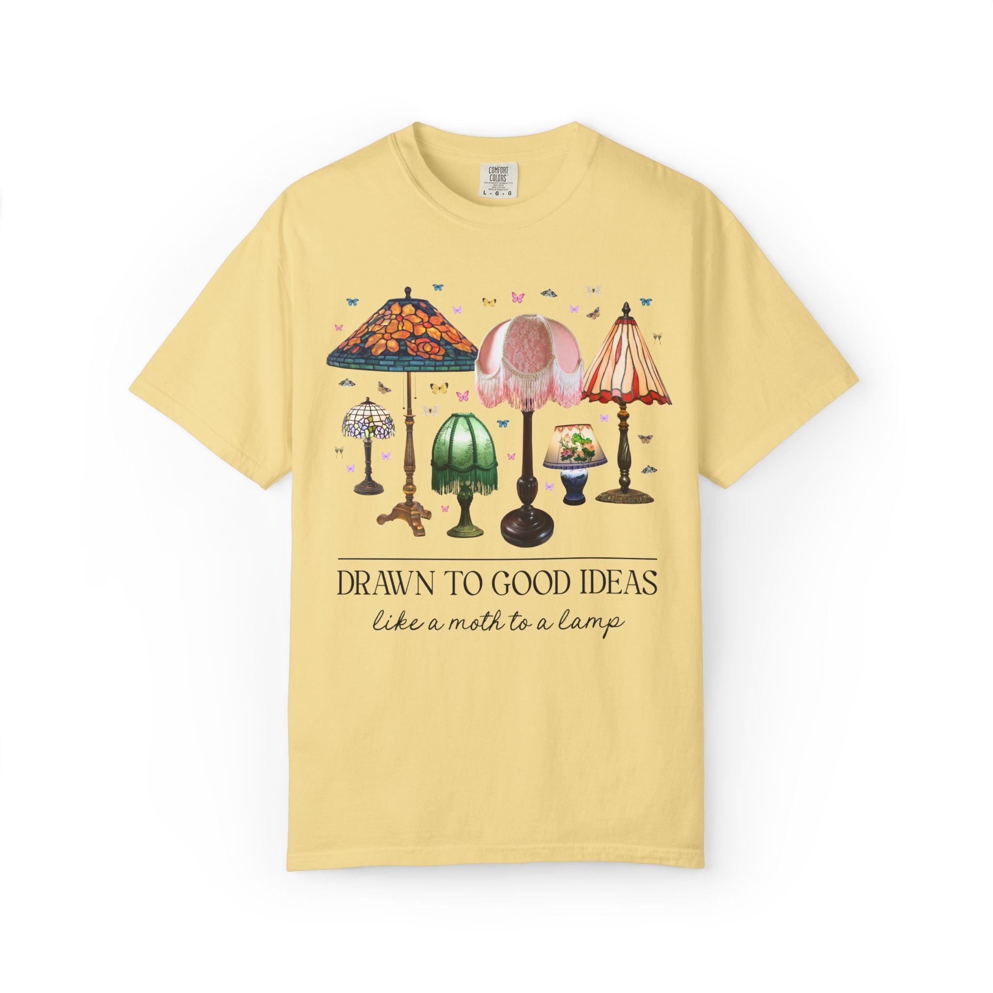 Insect Lover Entomologist or Science Teacher Tee Shirt: Drawn to Good Ideas Like a Moth to a Lamp, Silly Goblincore Scientist T-Shirt
