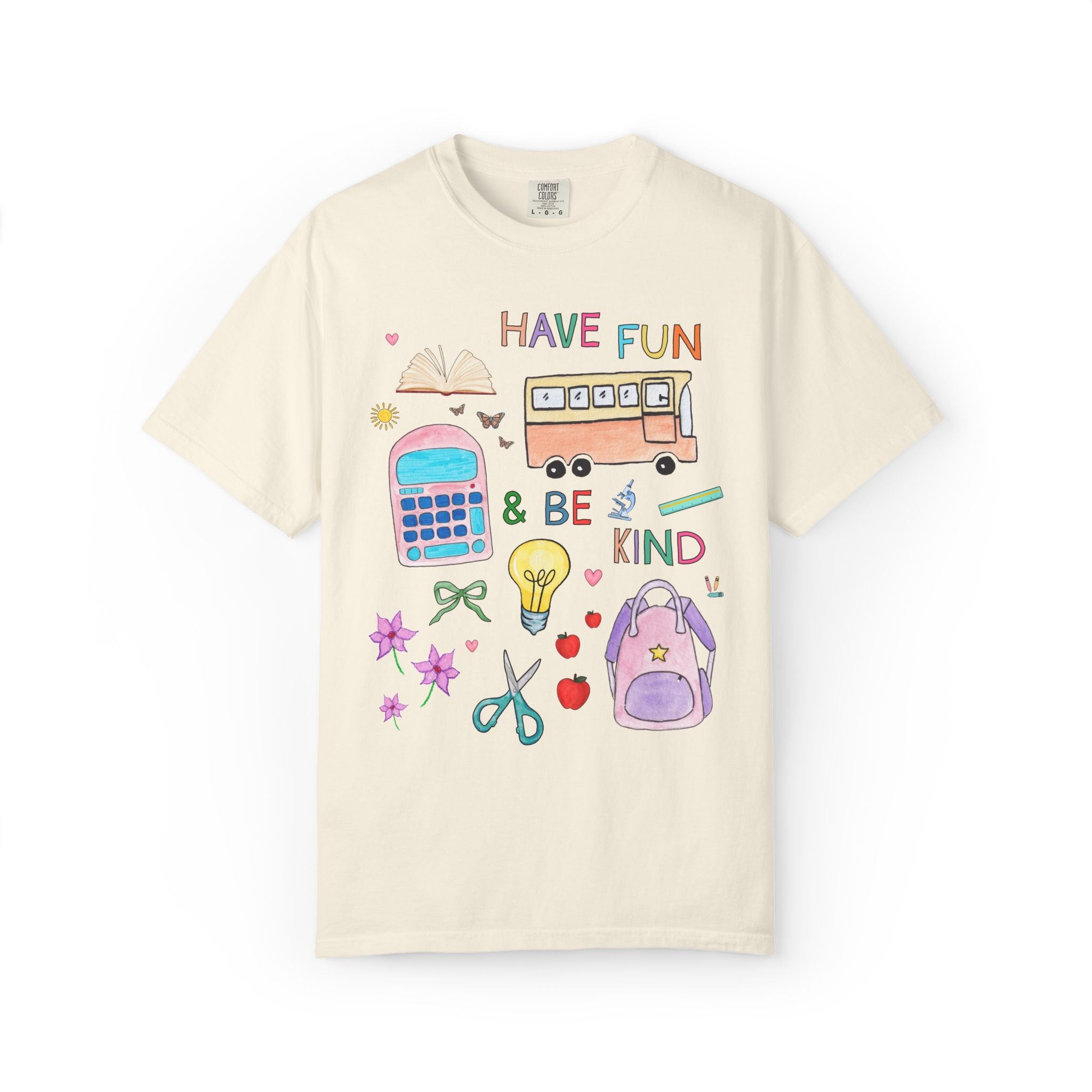 Matching School Teacher Tee Shirt for New School Year: Have Fun and Be Kind, Kitschy 90s Style Paraprofessional Teaching Assistant T-Shirt