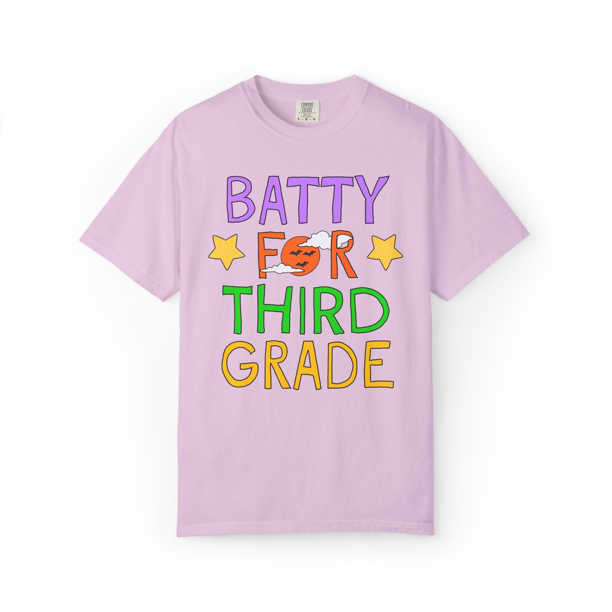 Third Grade Halloween Teacher Tee Shirt: Batty for Third Grade | Cute and Nostalgic Halloween Teacher Team T-Shirt for October, 90s Vibe