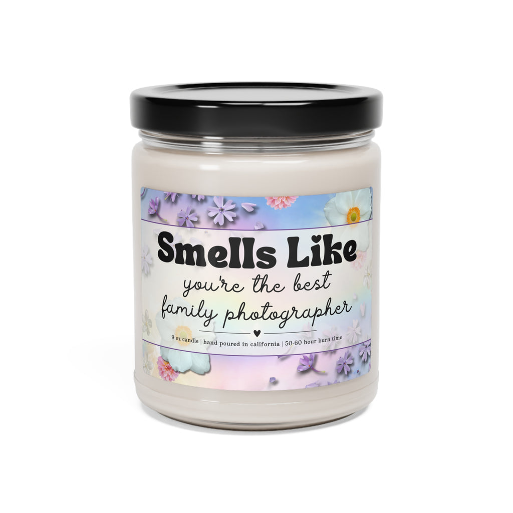 Family Photographer Gift: Smells Like You're The Best Family Photographer | 9 Oz Soy Candle for Family Photographer, Photography Student