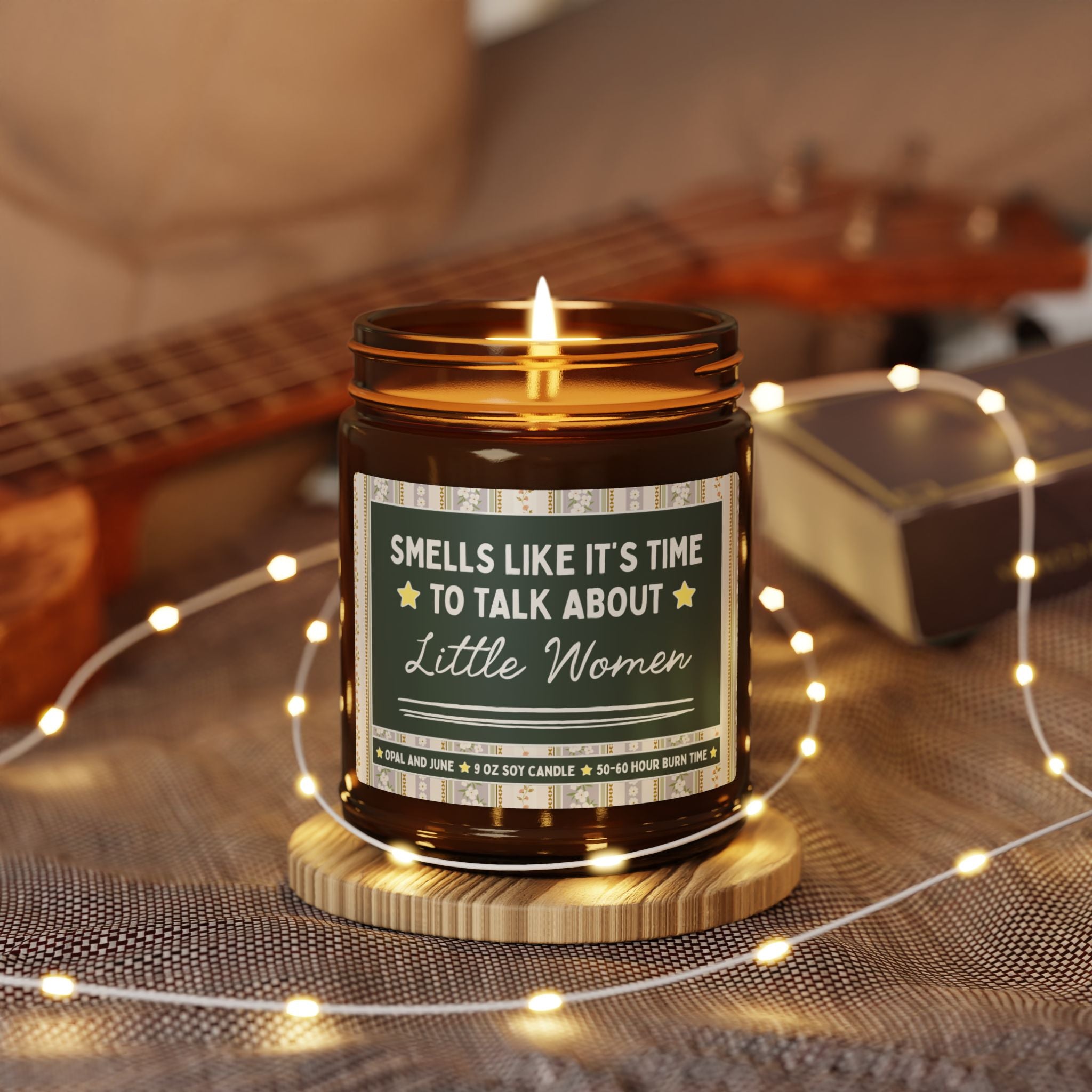 Smells Like it's Time to Talk About Little Women: 9 Oz Soy Candle for Bookworm, American Literature Professor Gift, Louisa May Alcott Books