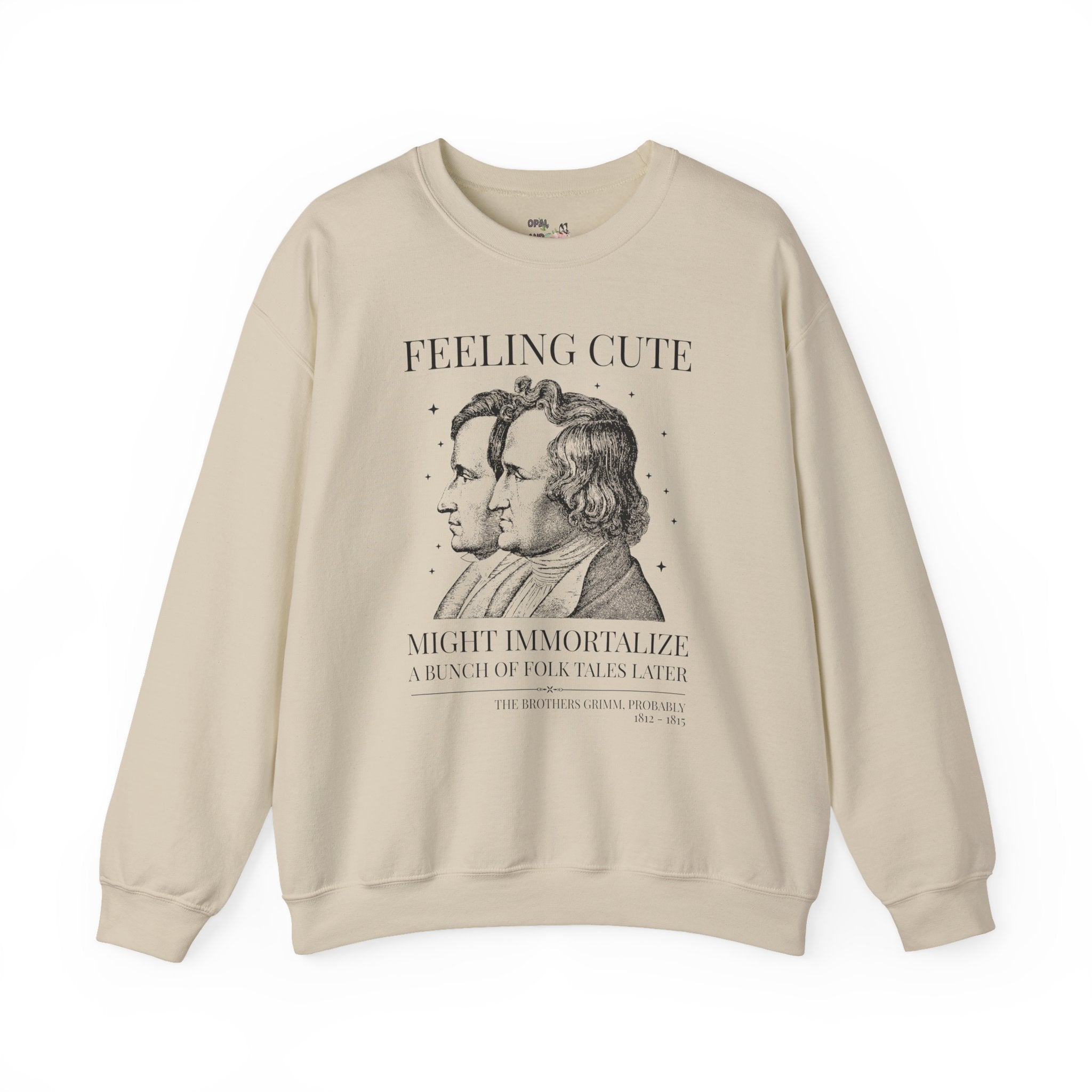 Brothers Grimm Bookish Fairy Tale Sweatshirt for Reader or Historian, 19th Century European Folklore Crewneck for Book Lover, Romance Writer