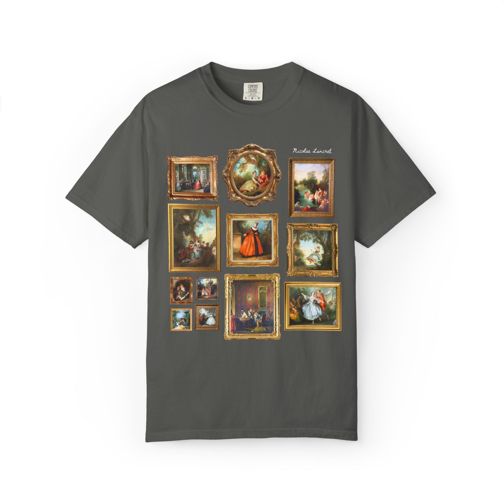 Nicolas Lancret Rococo Art HIistory Lover T-Shirt: Famous Paintings, 18th Century French History Buff Gift, Museum Lover, European Art Tee