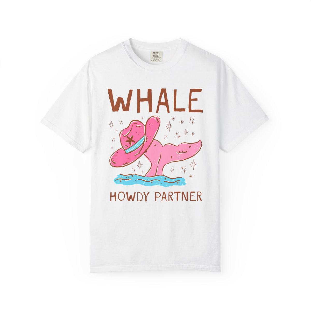 Whale Howdy Partner Tee Shirt: Funny Cowboy Whale Lover T-Shirt for Marine Biologist or Friend Studying Whales, Silly Animal Lover Tee
